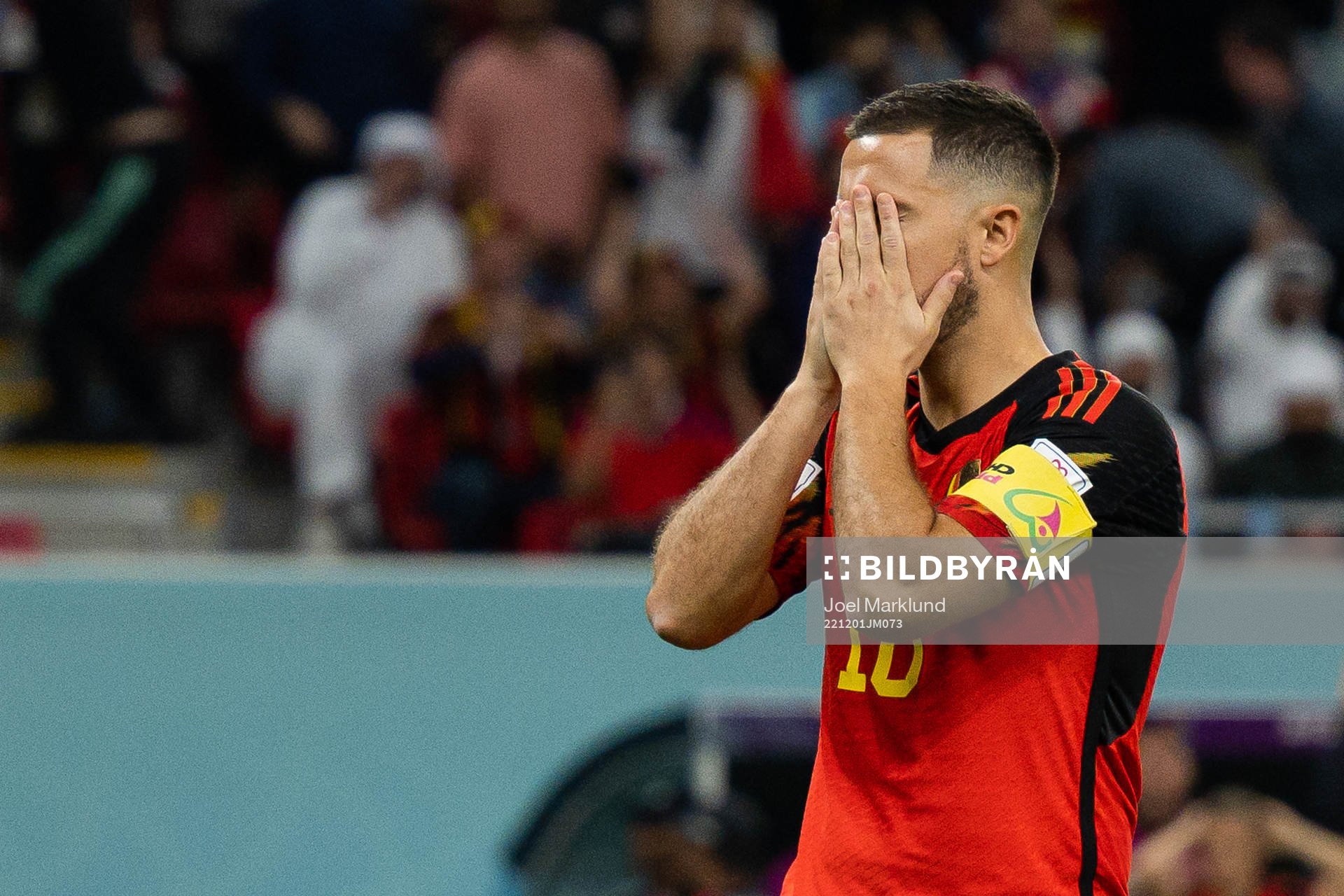 Eden Hazard of Belgium looks dejected
