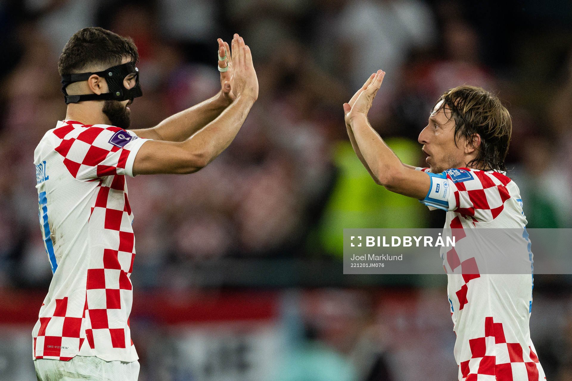 Josko Gvardiol and Luka Modric of Croatia celebrate