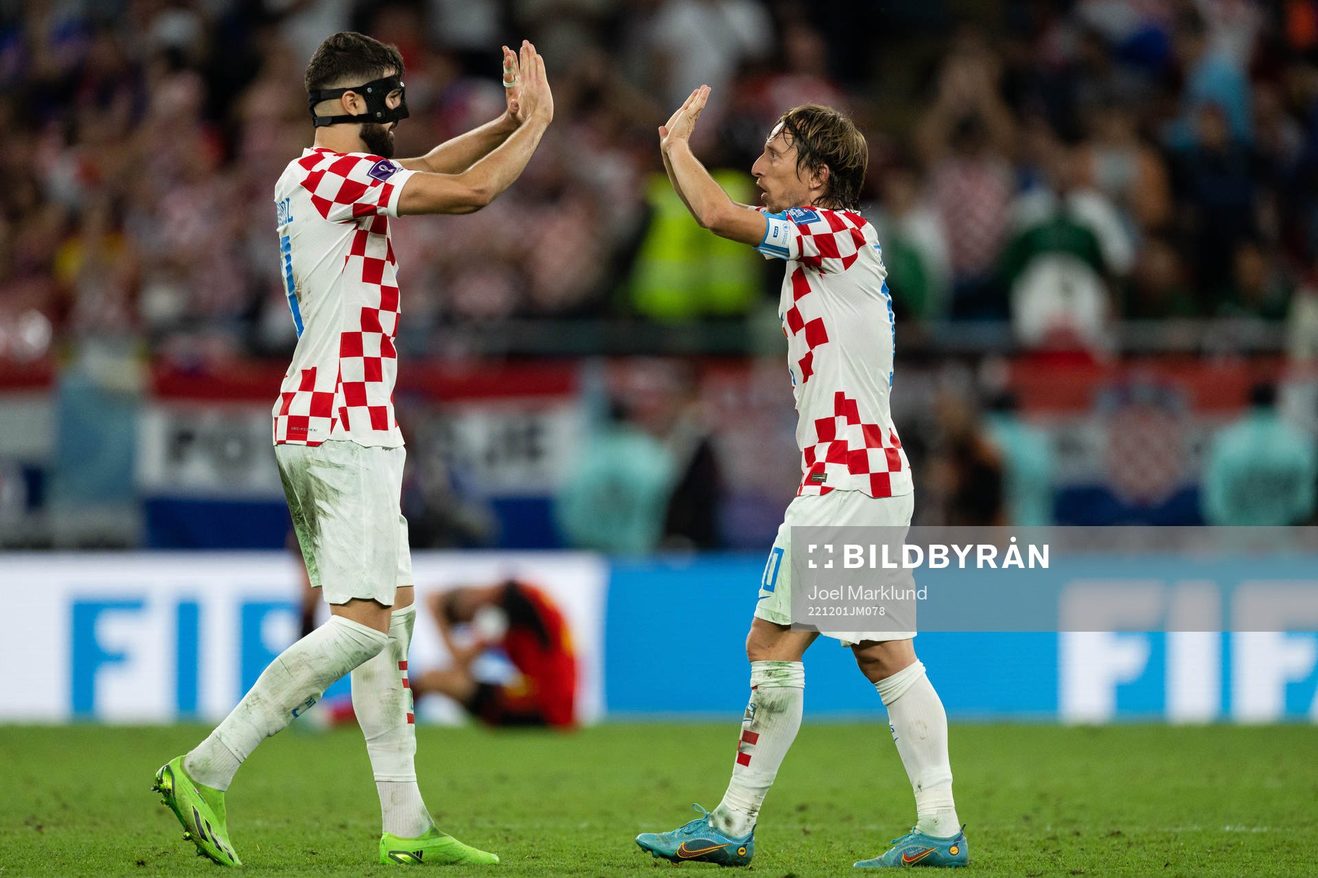 Josko Gvardiol and Luka Modric of Croatia celebrate