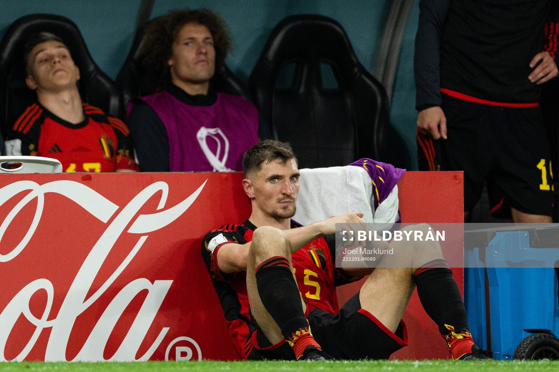 Thomas Meunier of Belgium looks dejected