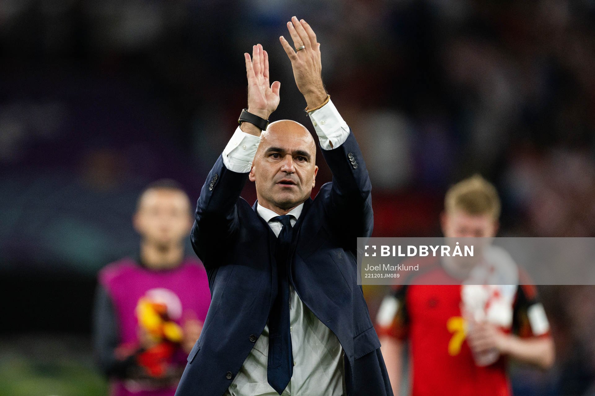 Head coach Roberto Martinez of Belgium looks dejected