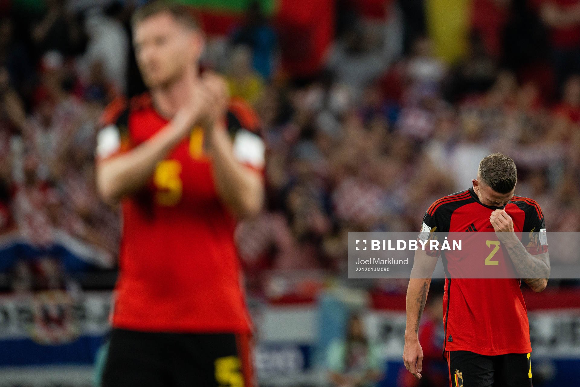 Toby Alderweireld of Belgium looks dejected