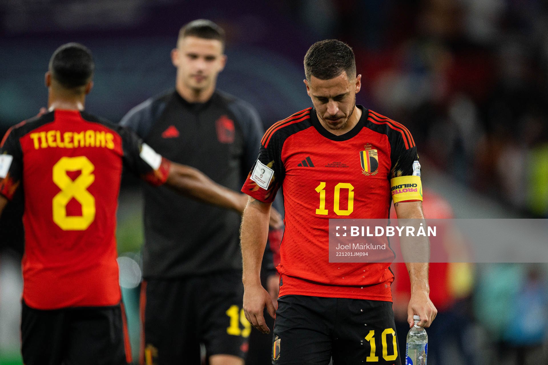 Eden Hazard of Belgium looks dejected