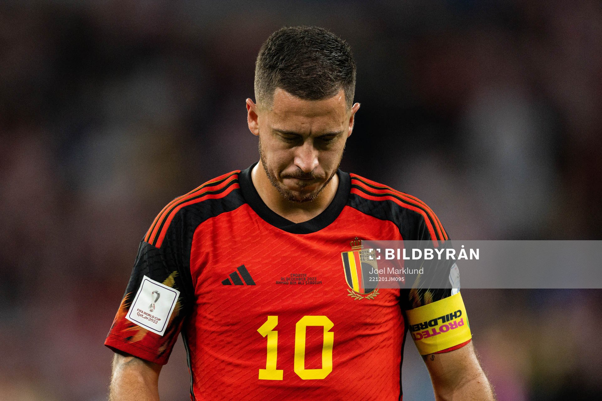 Eden Hazard of Belgium looks dejected