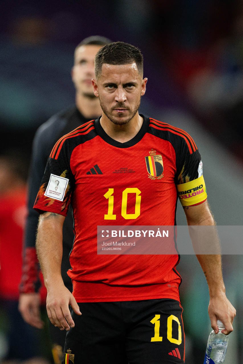 Eden Hazard of Belgium looks dejected