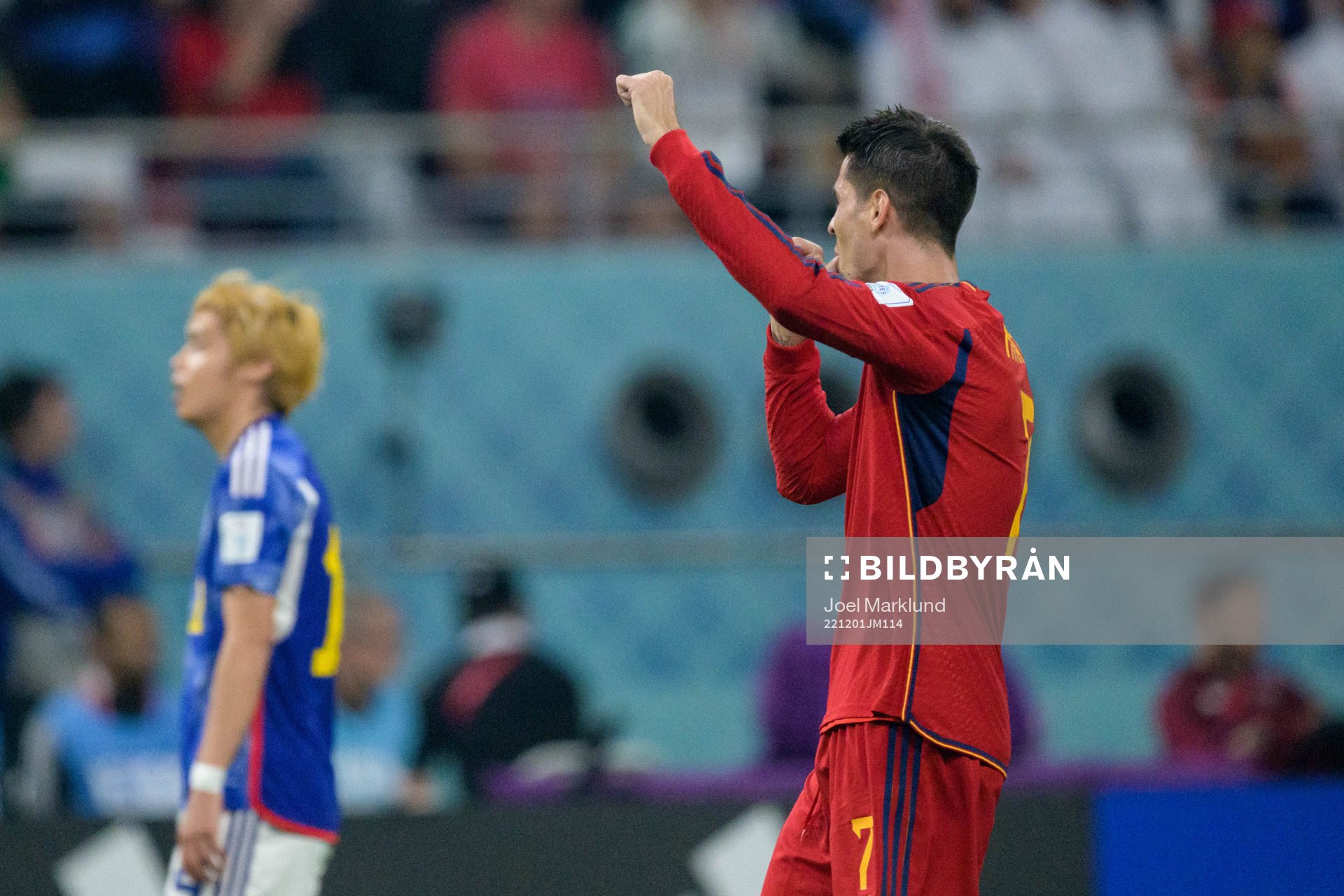 Alvaro Morata of Spain celebrates