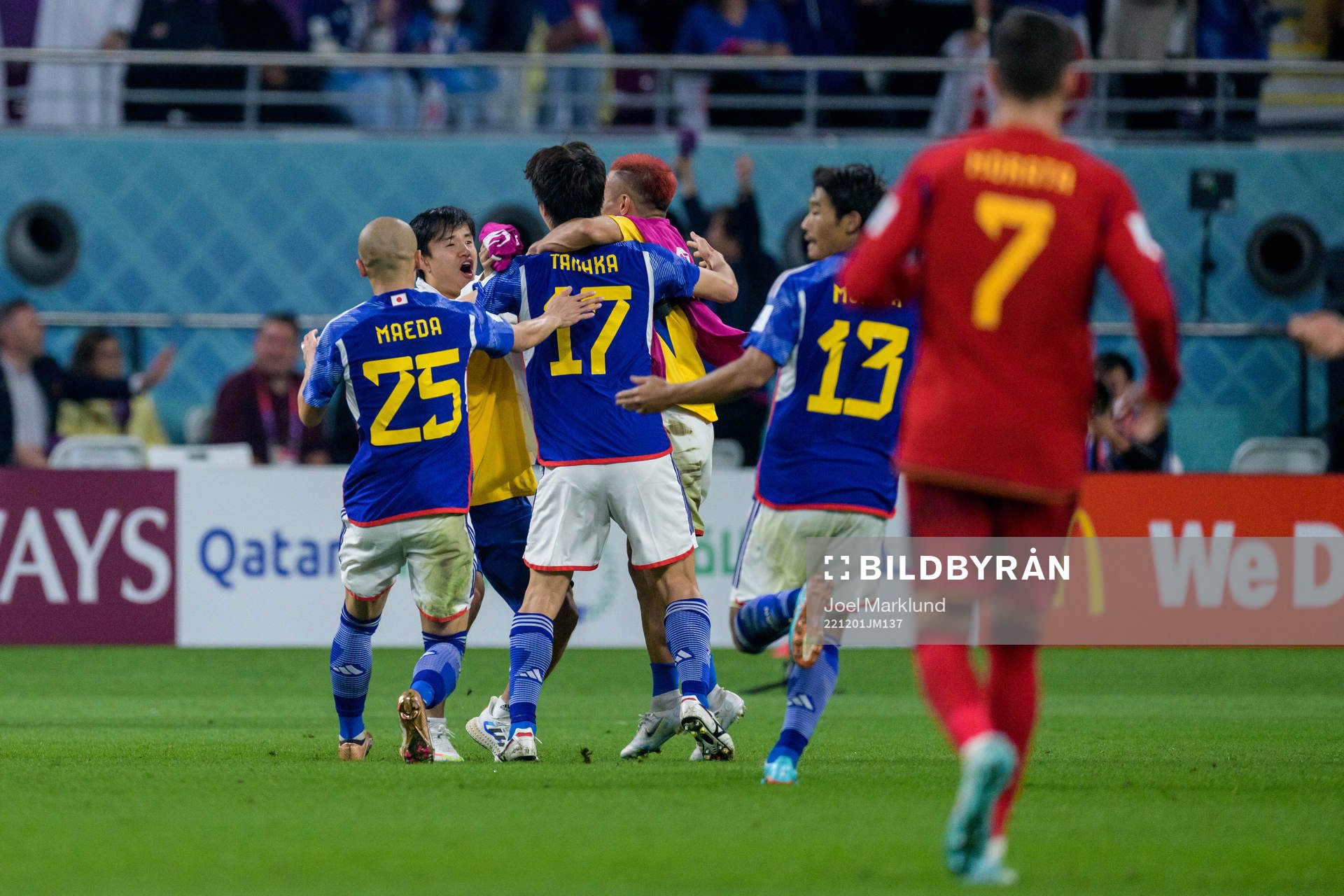 Ao Tanaka of Japan celebrate with teammates