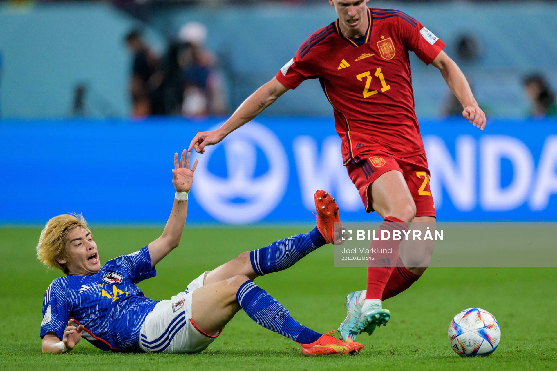Junya Ito of Japan and Dani Olmo of Spain