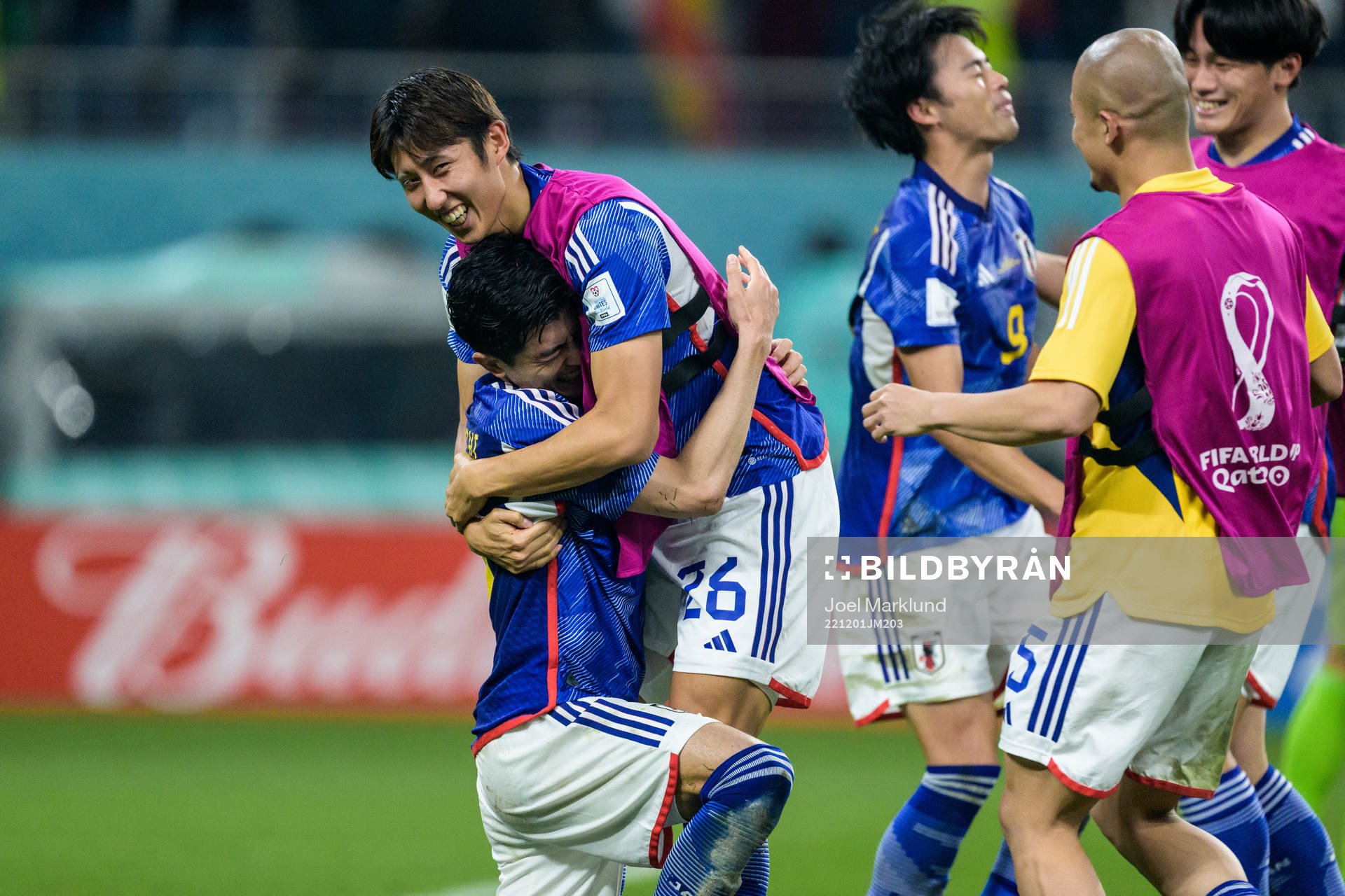 Shogo Taniguchi and Hiroki Ito of Japan celebrate