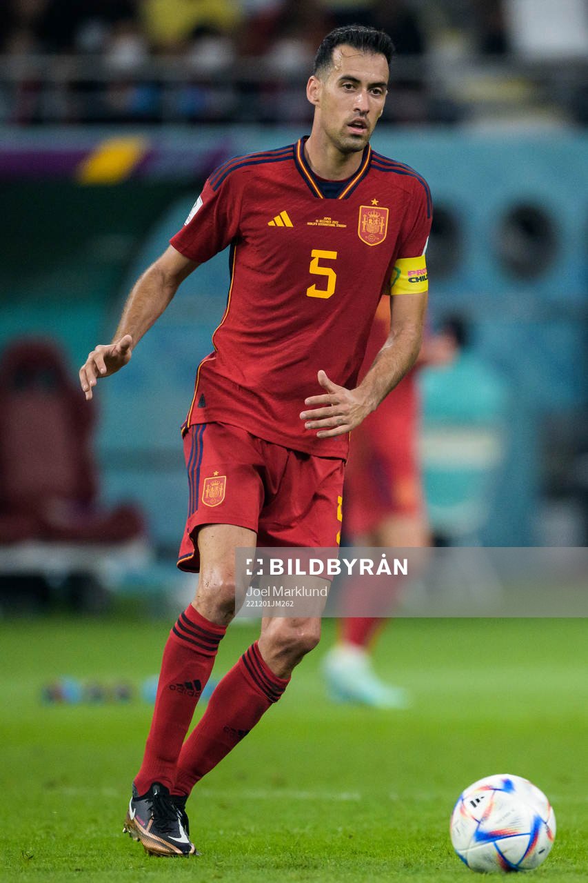 Sergio Busquets of Spain during the FIFA World Cup 2022 football match between Japan and Spain on December 1, 2022 in Doha.
