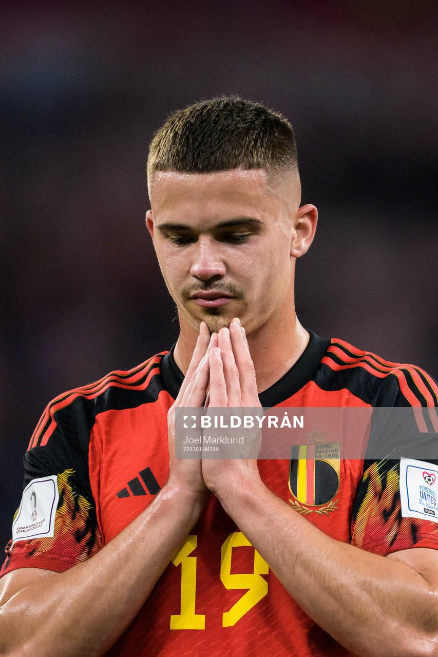 Leander Dendoncker of Belgium looks dejected