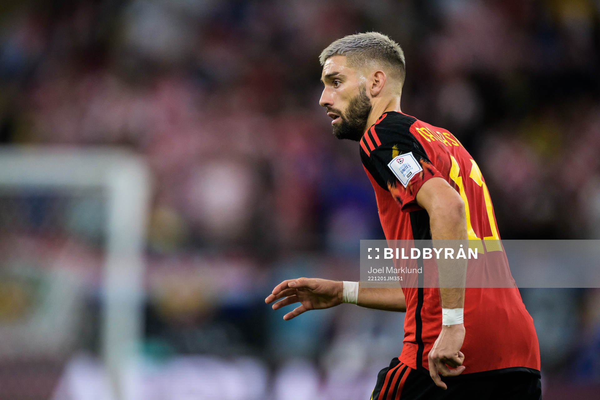 Yannick Carrasco of Belgium during the FIFA World Cup 2022 football match between Croatia and Belgium on December 1, 2022 in Doha.