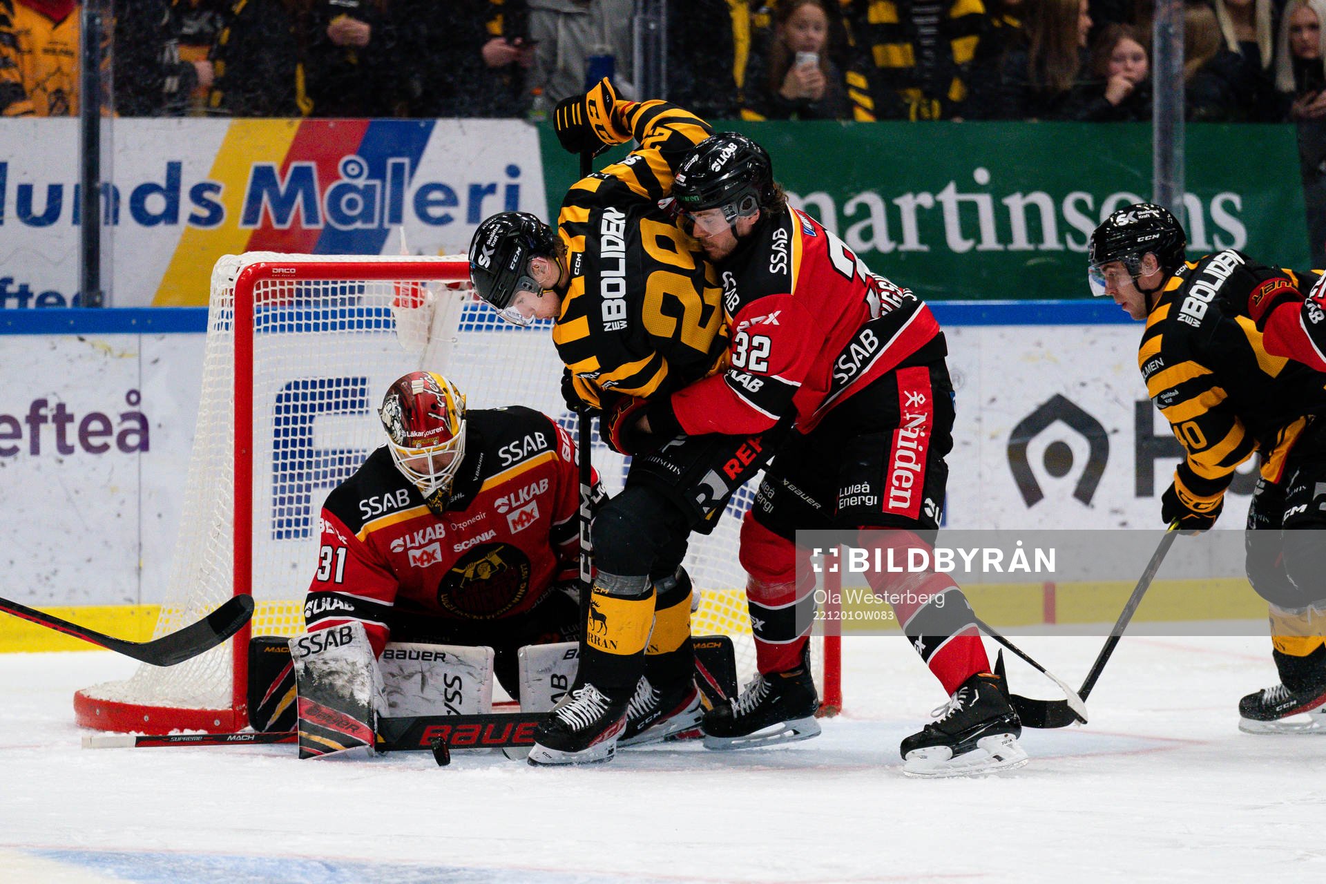 Luleås målvakt Matteus Ward och Oscar Engsund