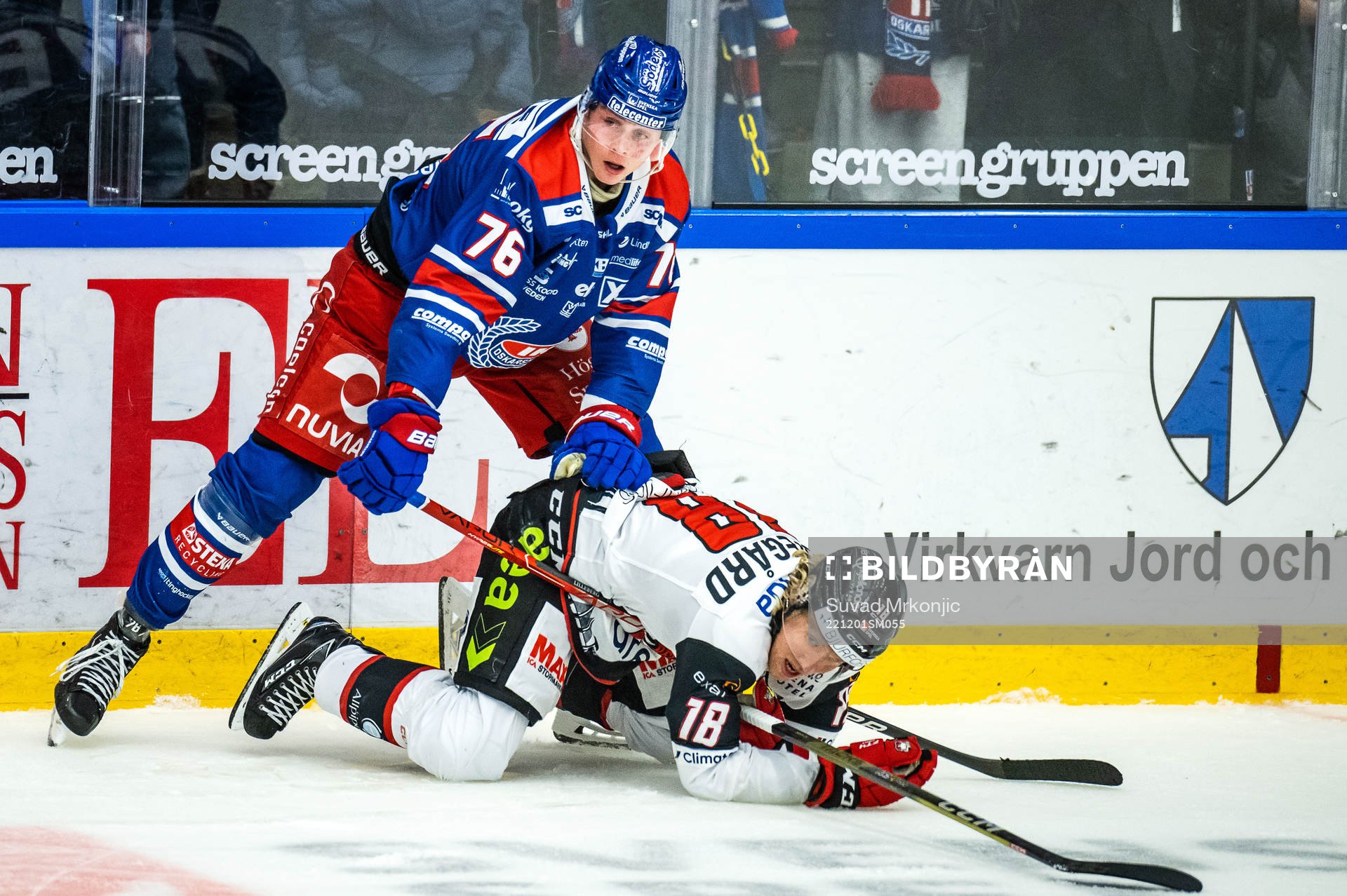 Oskarshamns Emil Lilleberg och Malmö Redhawks Marcus