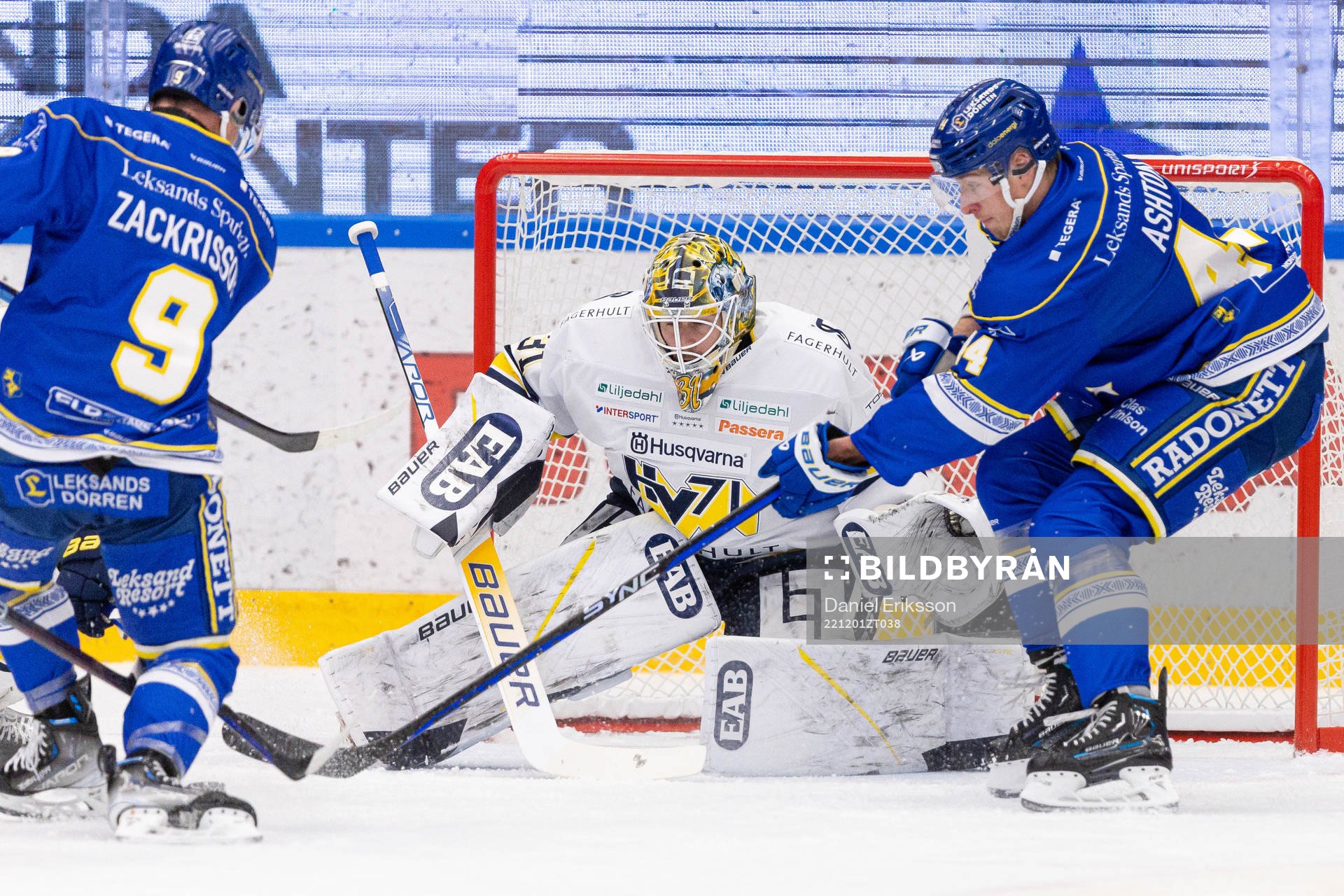 Leksands Patrik Zackrisson och Carter Ashton oroar framför