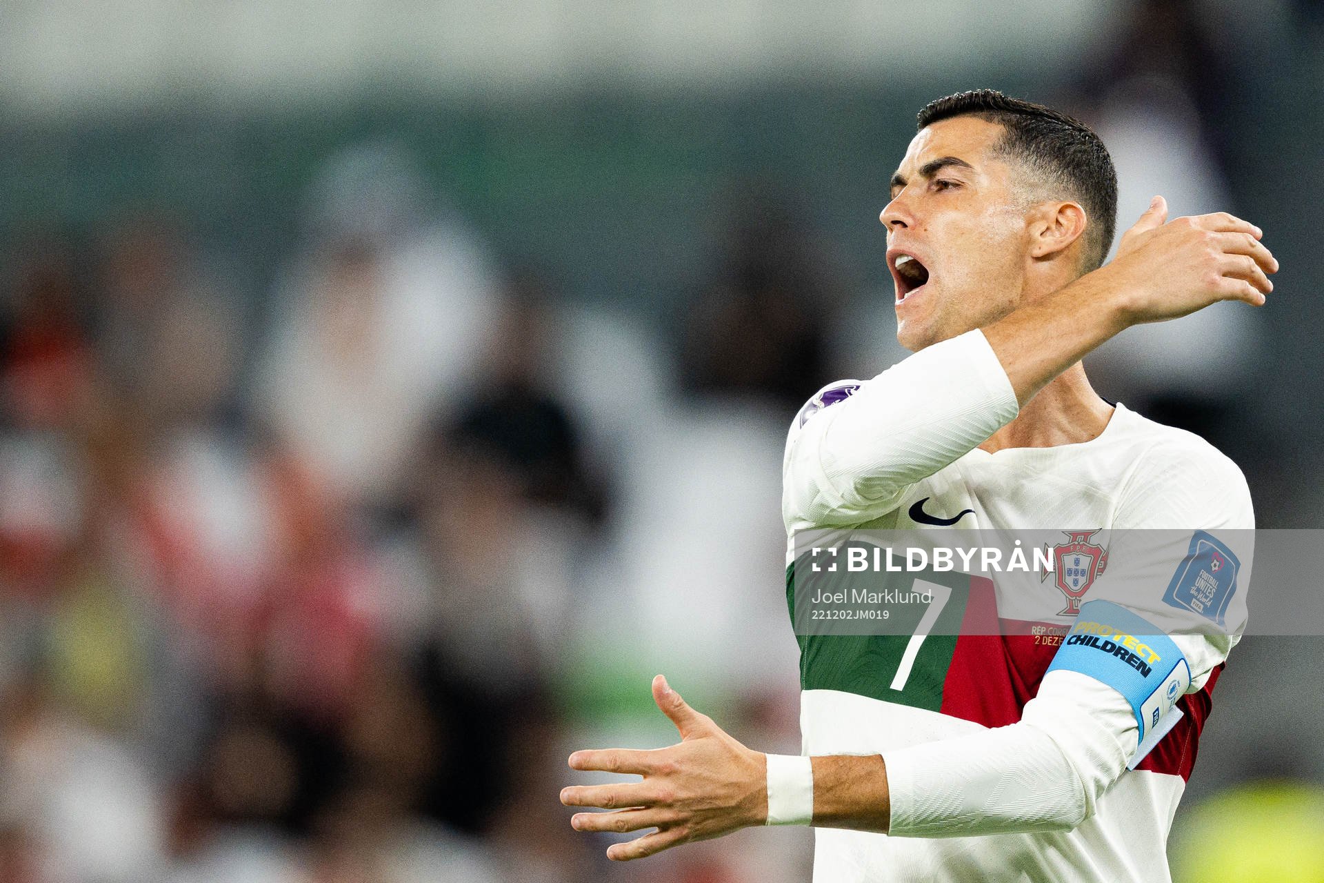 Cristiano Ronaldo of Portugal reacts