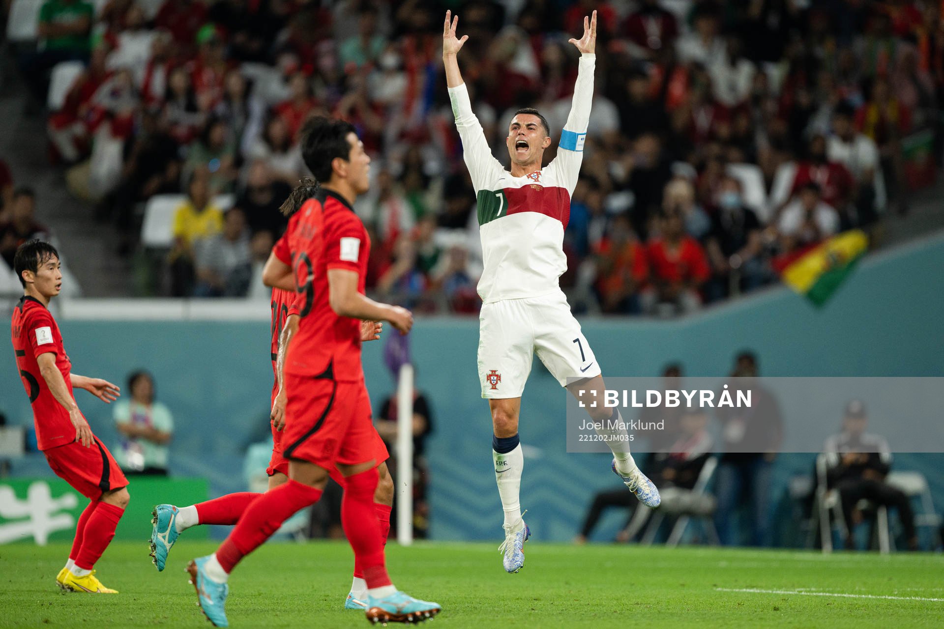 Cristiano Ronaldo of Portugal reacts