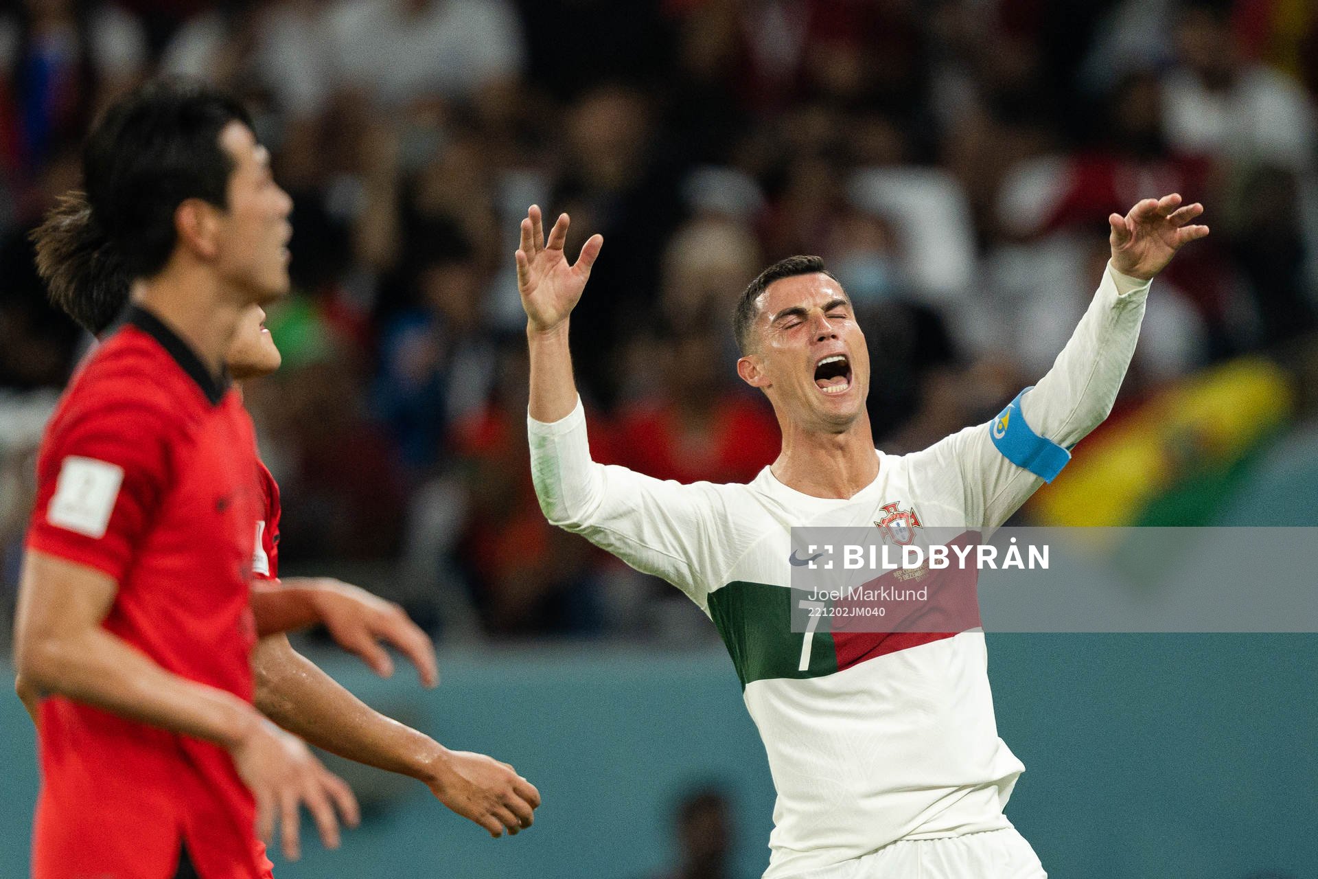 Cristiano Ronaldo of Portugal reacts