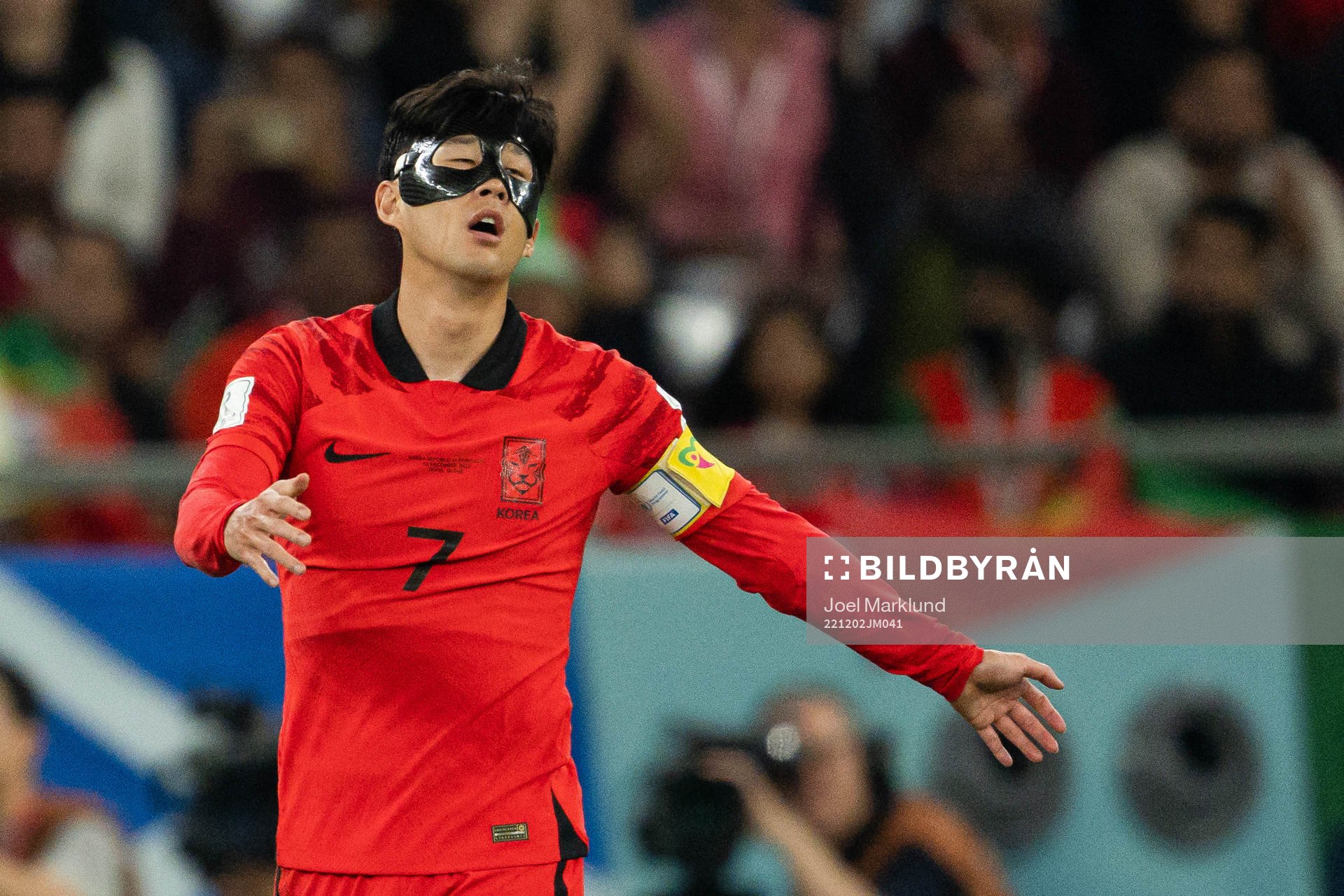 Heungmin Son of South Korea looks dejected