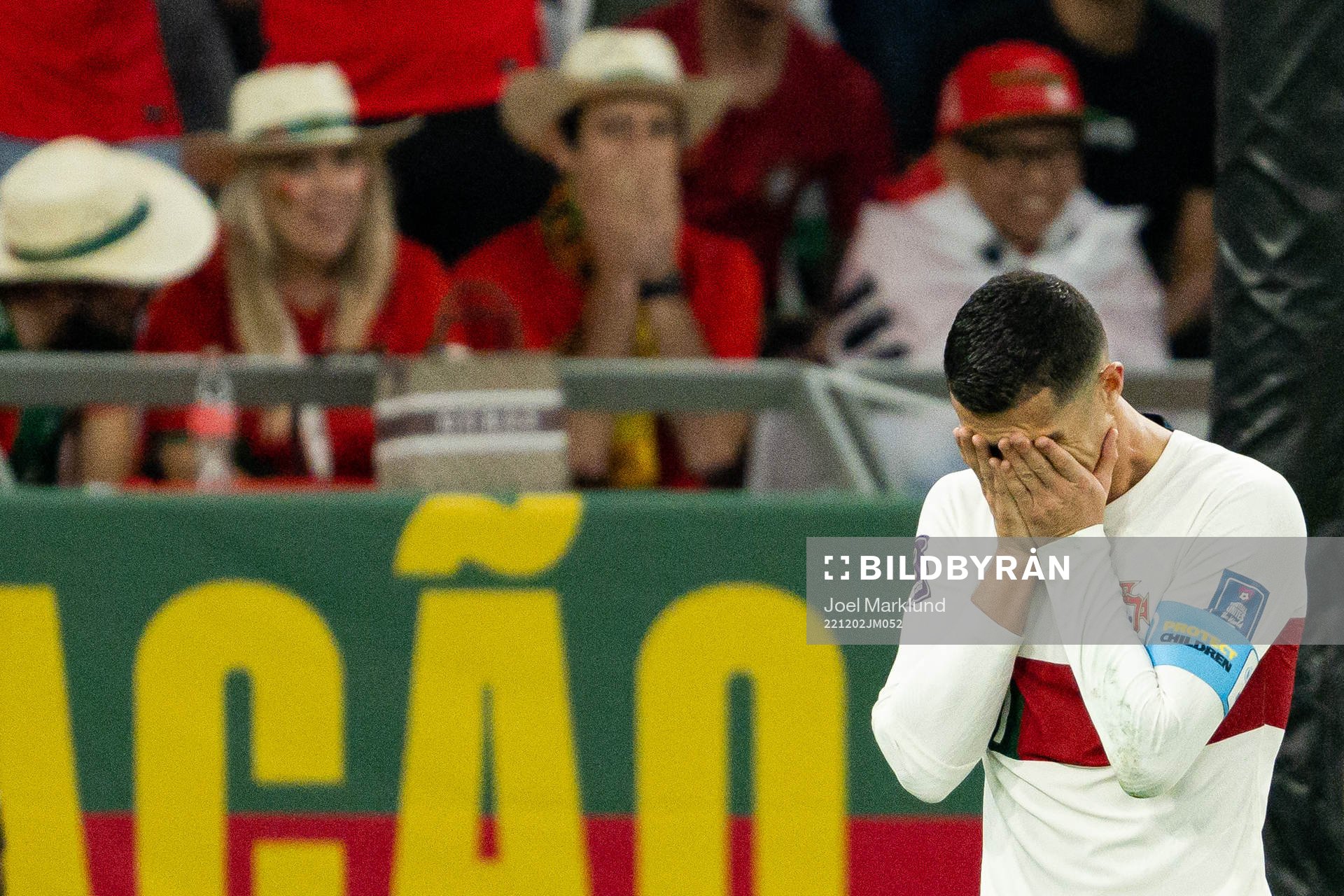 Cristiano Ronaldo of Portugal looks dejected