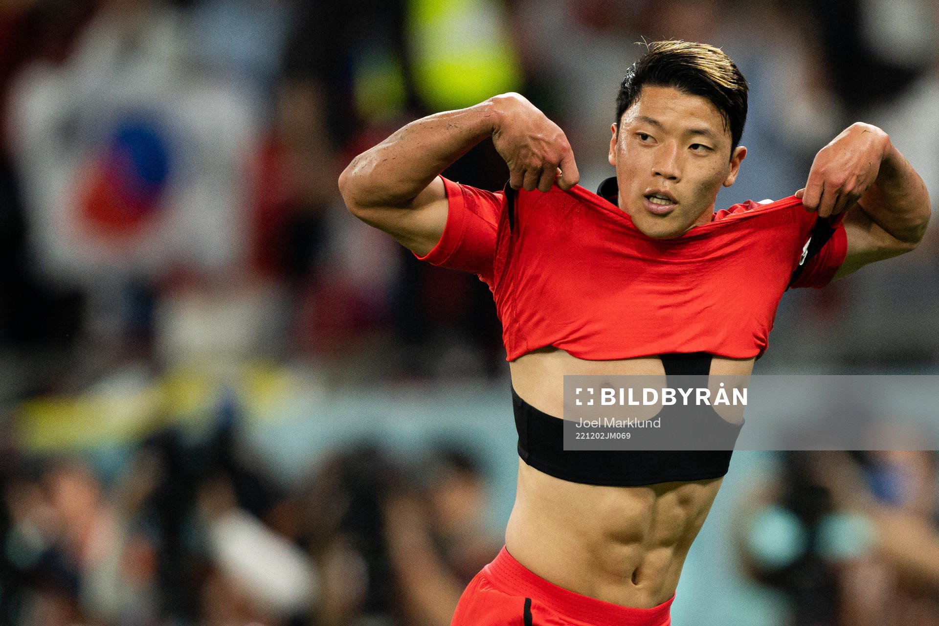 Heechan Hwang of South Korea celebrates the 2-1 goal