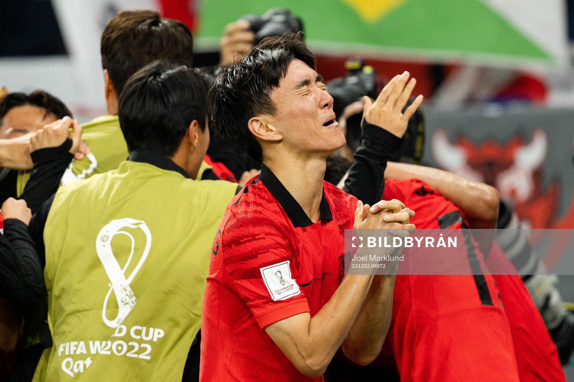 Inbeom Hwang of South Korea celebrates the 2-1 goal by
