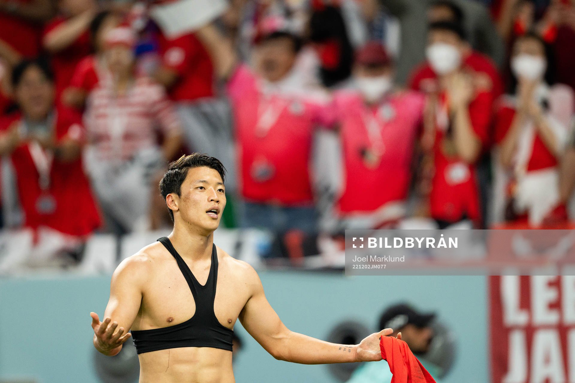 Heechan Hwang of South Korea celebrates the 2-1 goal