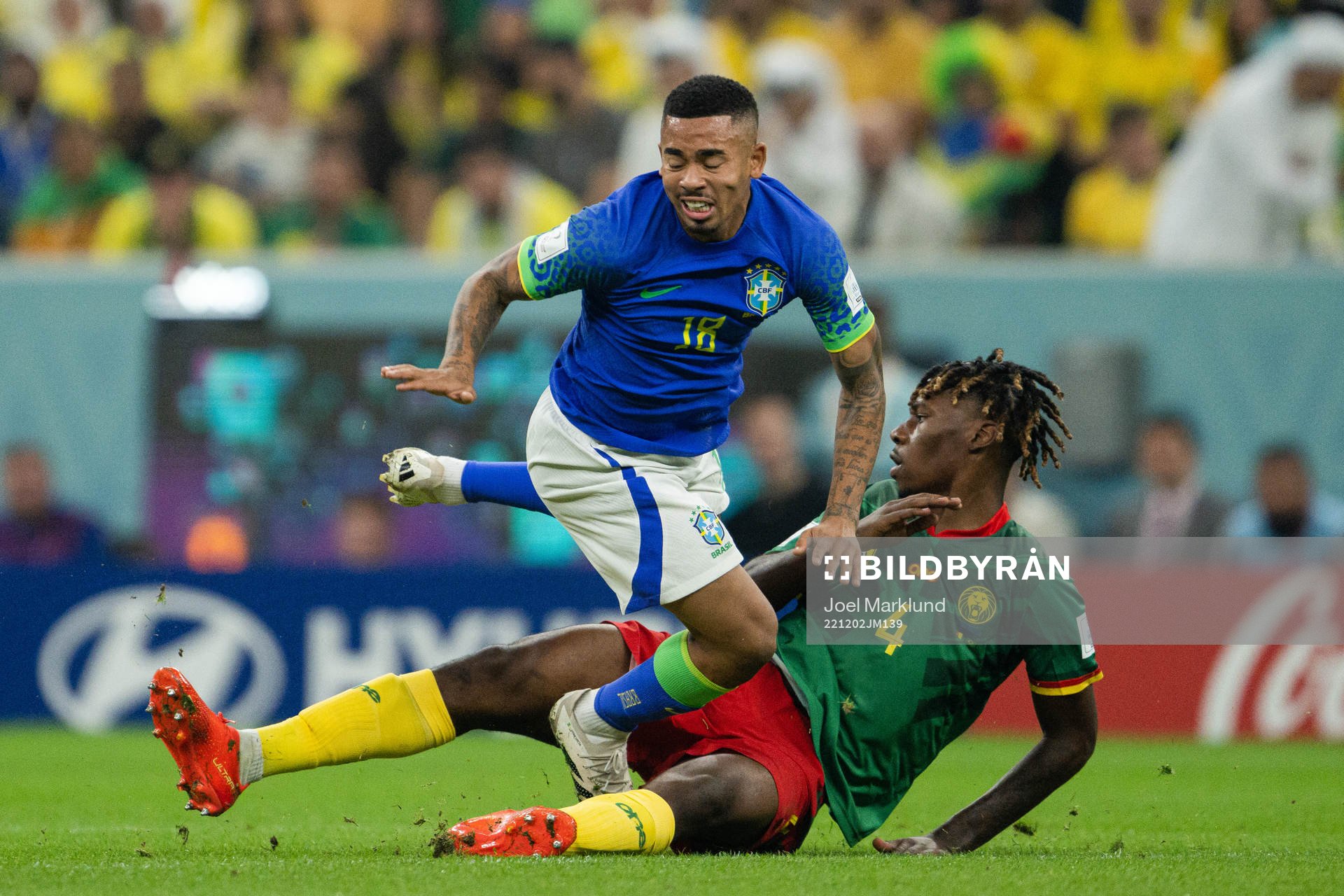 Gabriel Jesus of Brazil and Christopher Wooh of Cameroon