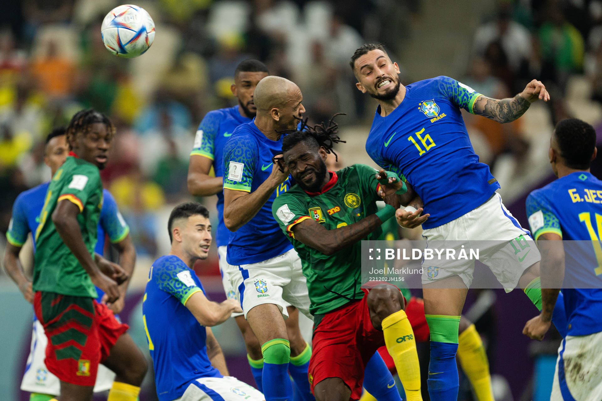 Andre-Frank Zambo Anguissa of Cameroon and Alex Telles of