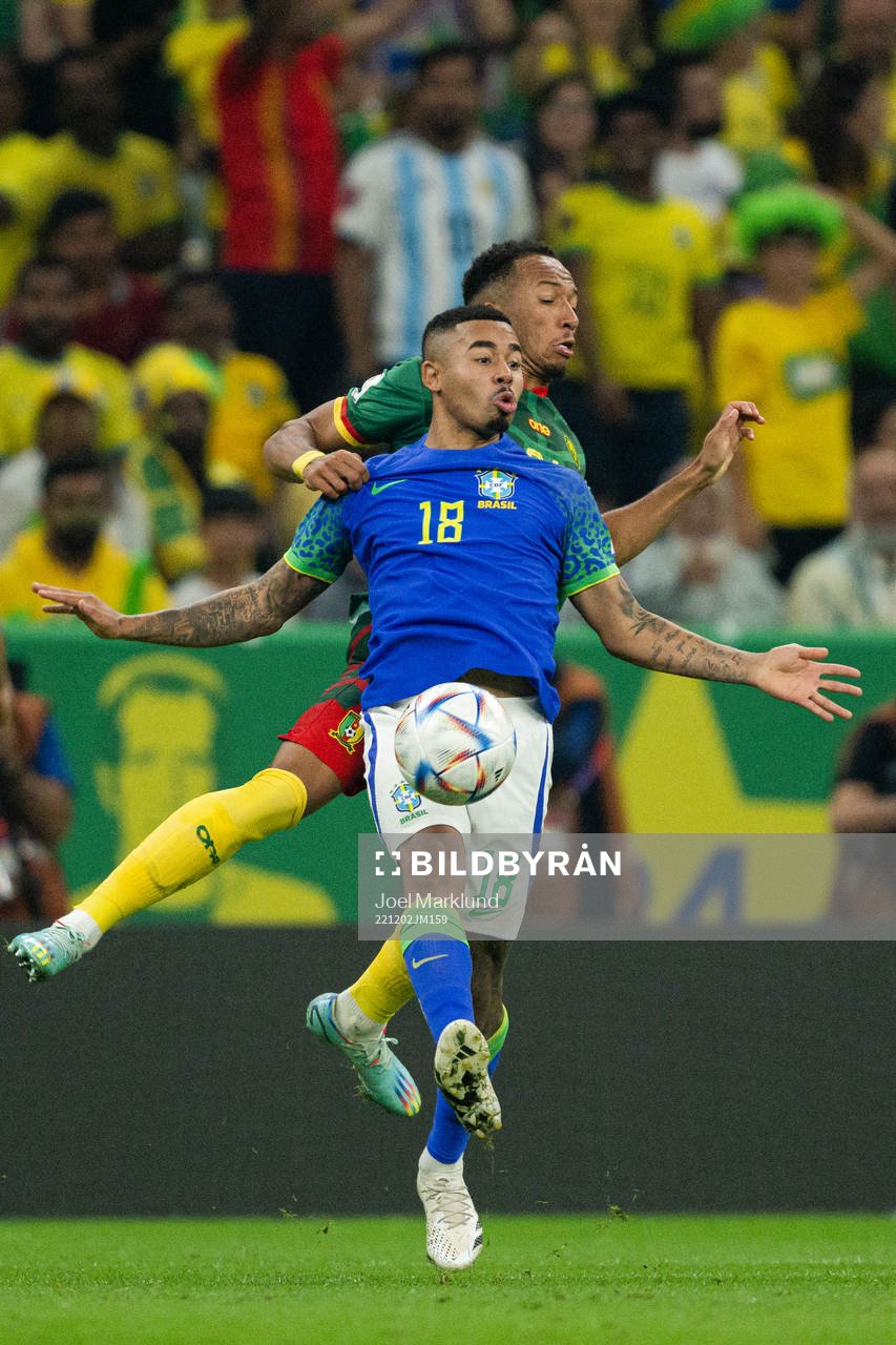 Gabriel Jesus of Brazil and Enzo Ebosse of Cameroon