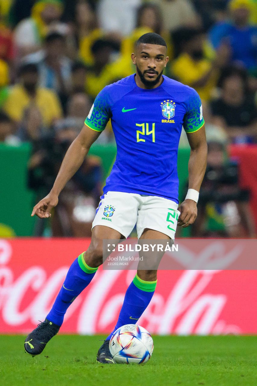 Bremer of Brazil during the FIFA World Cup 2022 football match between Cameroon and Brazil on December 2, 2022 in Doha.