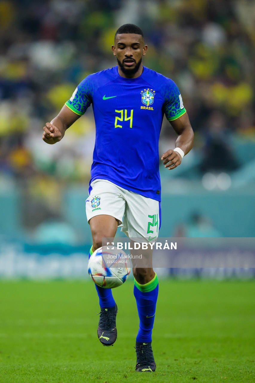 Bremer of Brazil during the FIFA World Cup 2022 football match between Cameroon and Brazil on December 2, 2022 in Doha.