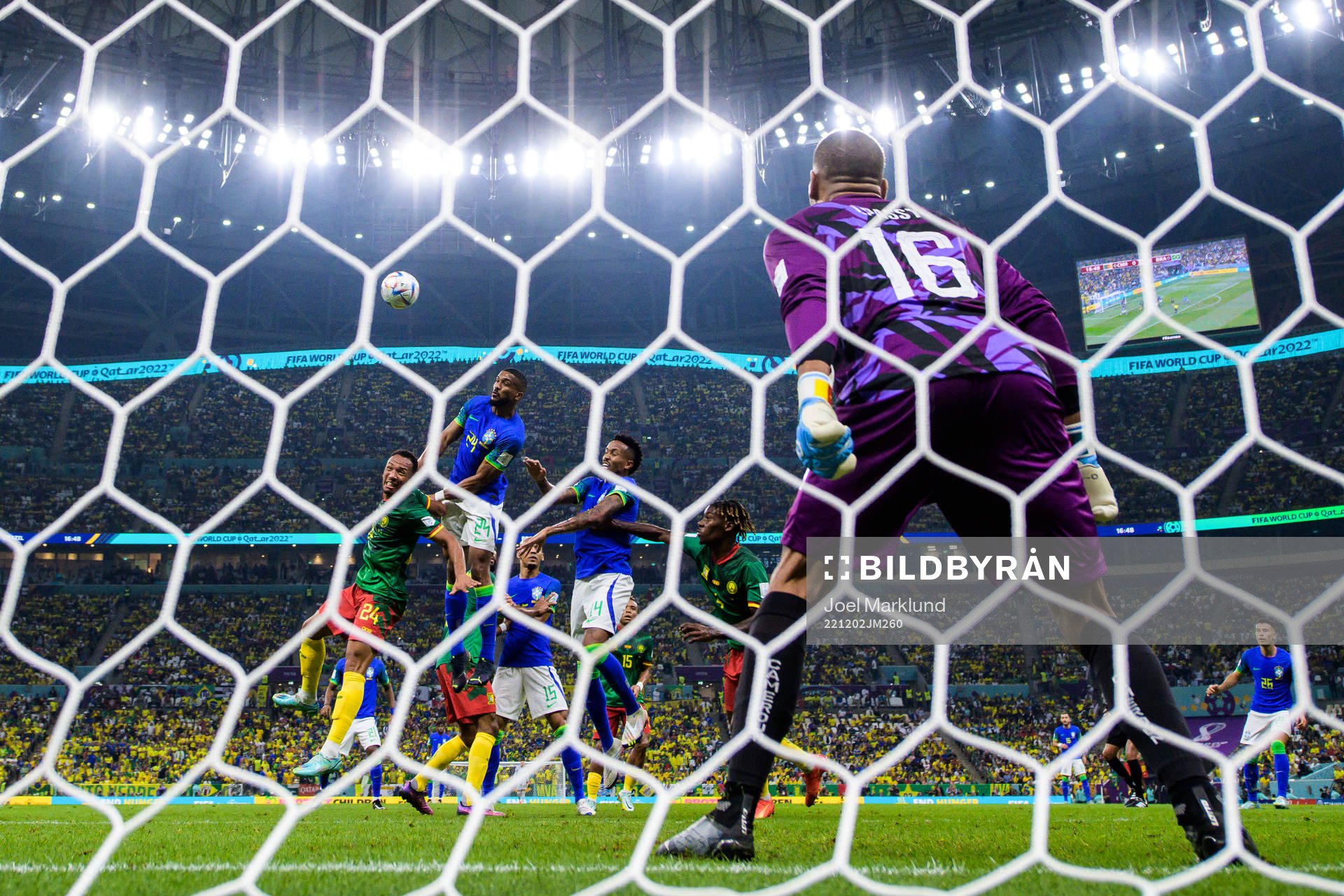 Goalkeeper Devis Epassy of Cameroon see Bremer and Eder