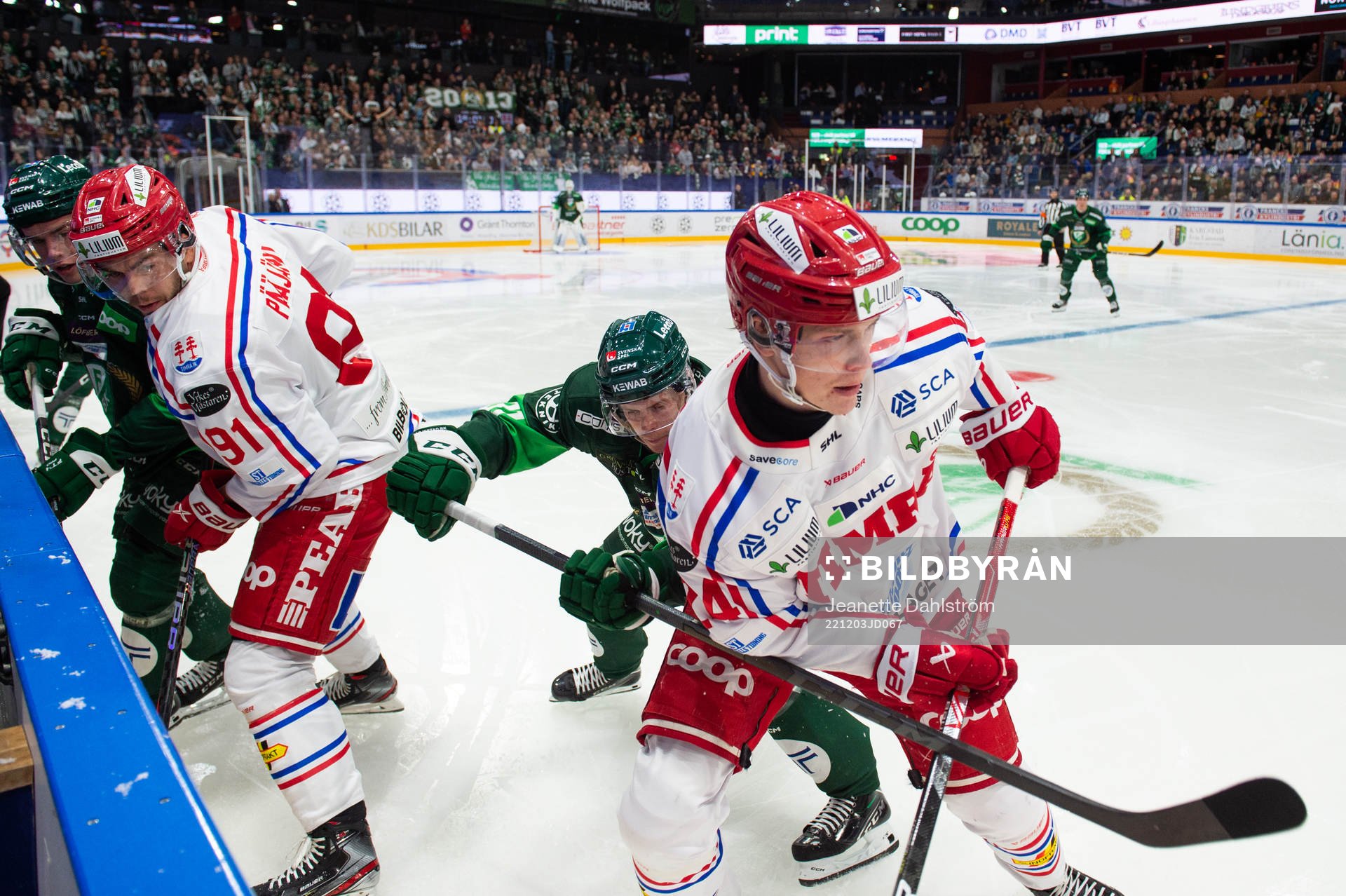 Färjestads Oscar Lawner , Carl Jakobsson, Timrås Magnus