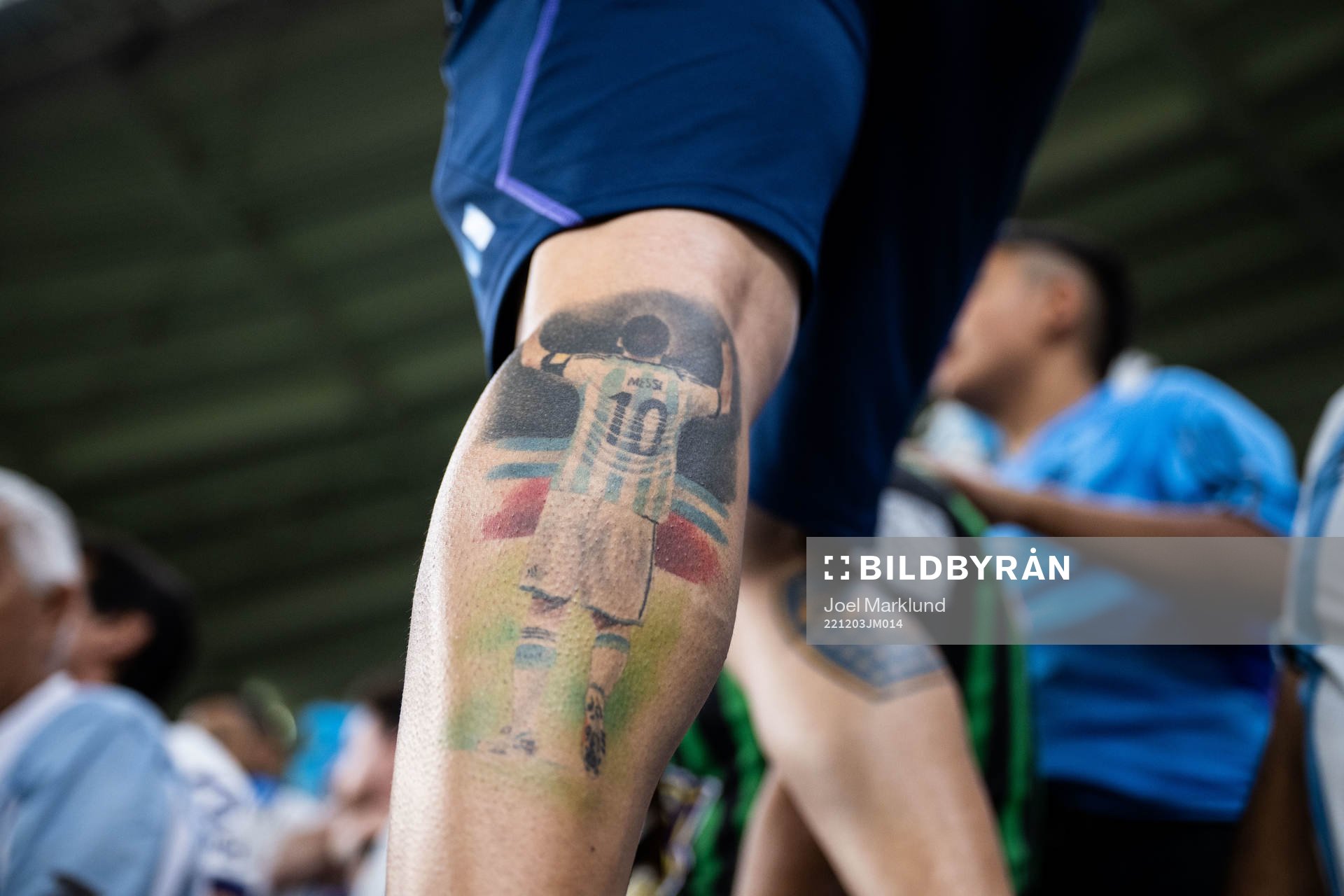 A tattoo of Lionel Messi