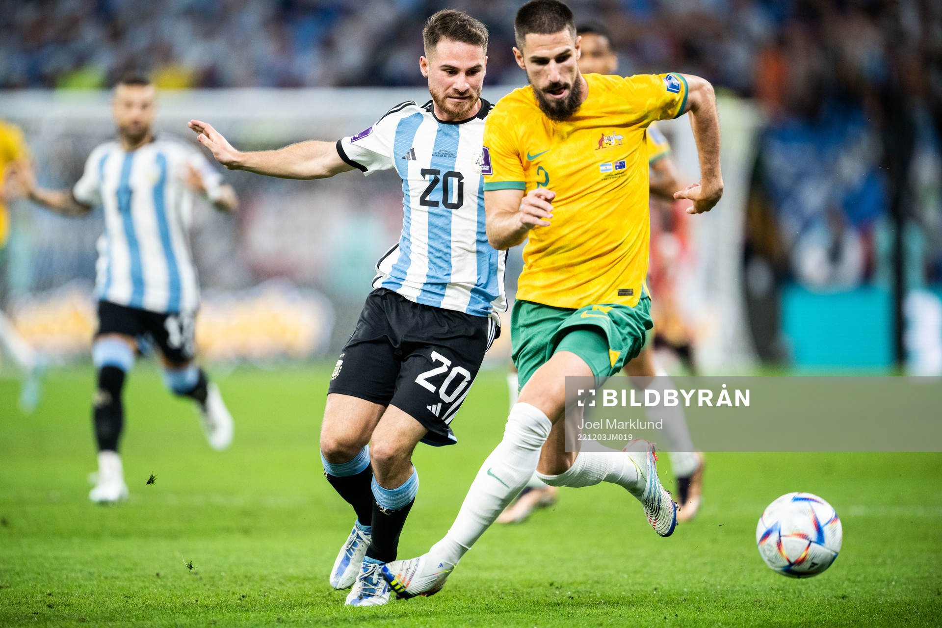 Alexis Mac Allister of Argentina and Milos Degenek of