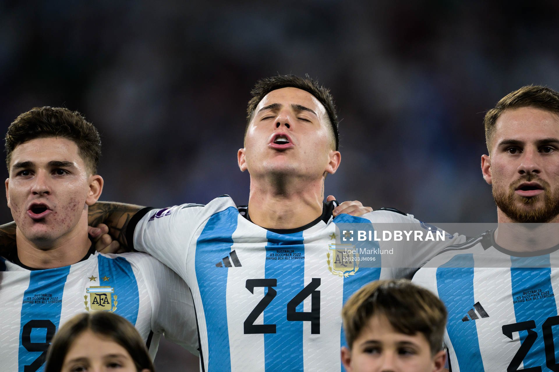 Julian Alvarez, Enzo Fernandez and Alexis Mac Allister of