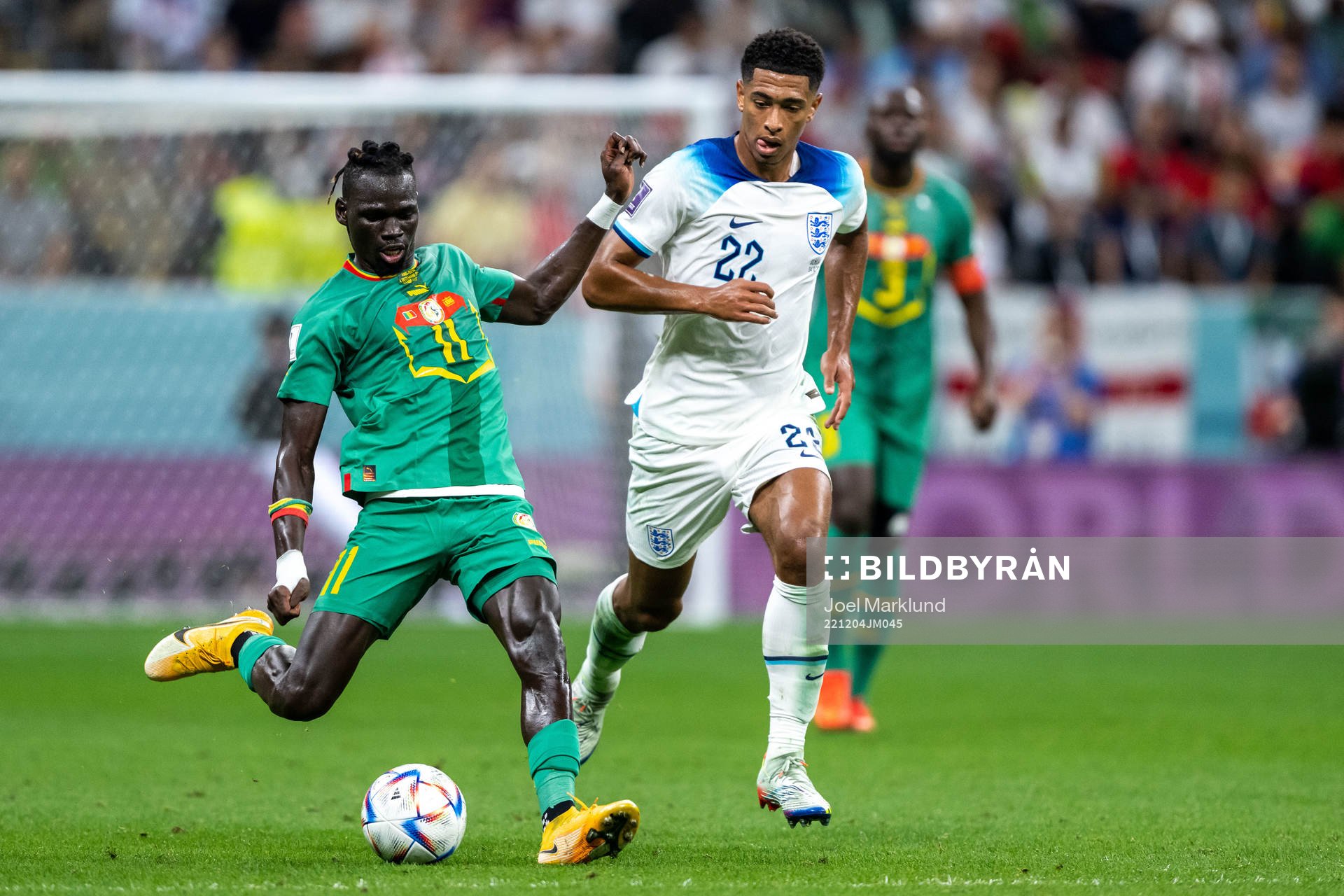 Pathe Ciss of Senegal and Jude Bellingham of England