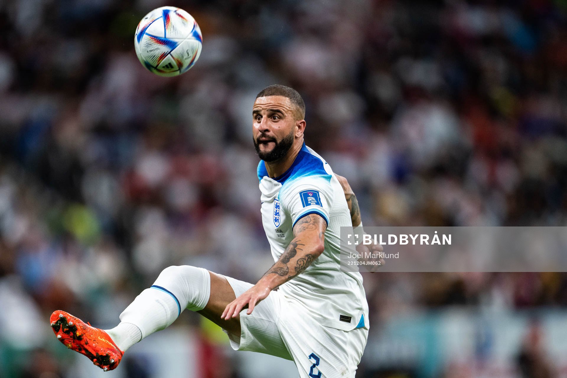 Kyle Walker of England during the FIFA World Cup 2022 round of 16 football match between England and Senegal on December 4, 2022 in Doha.