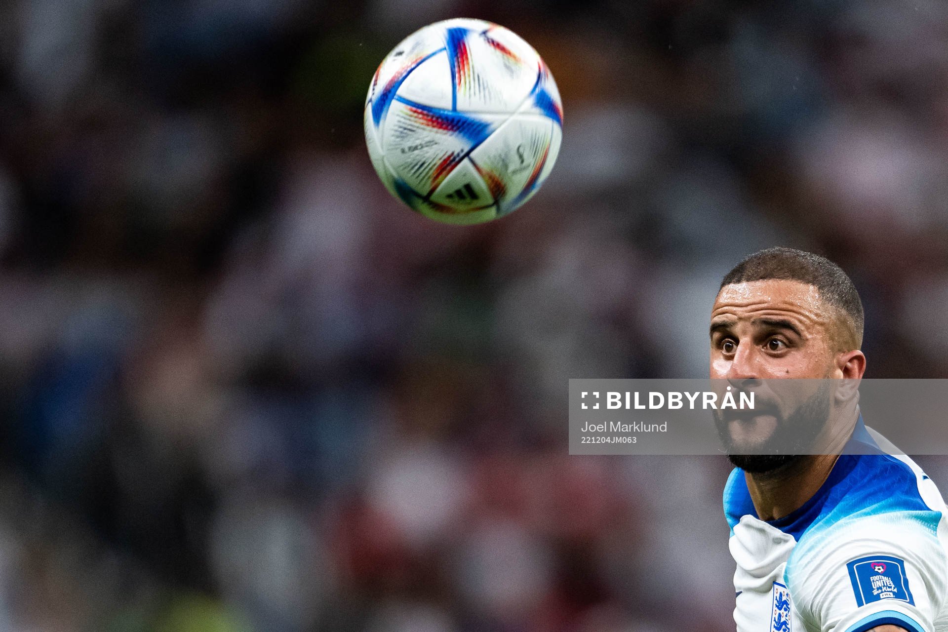 Kyle Walker of England during the FIFA World Cup 2022 round of 16 football match between England and Senegal on December 4, 2022 in Doha.