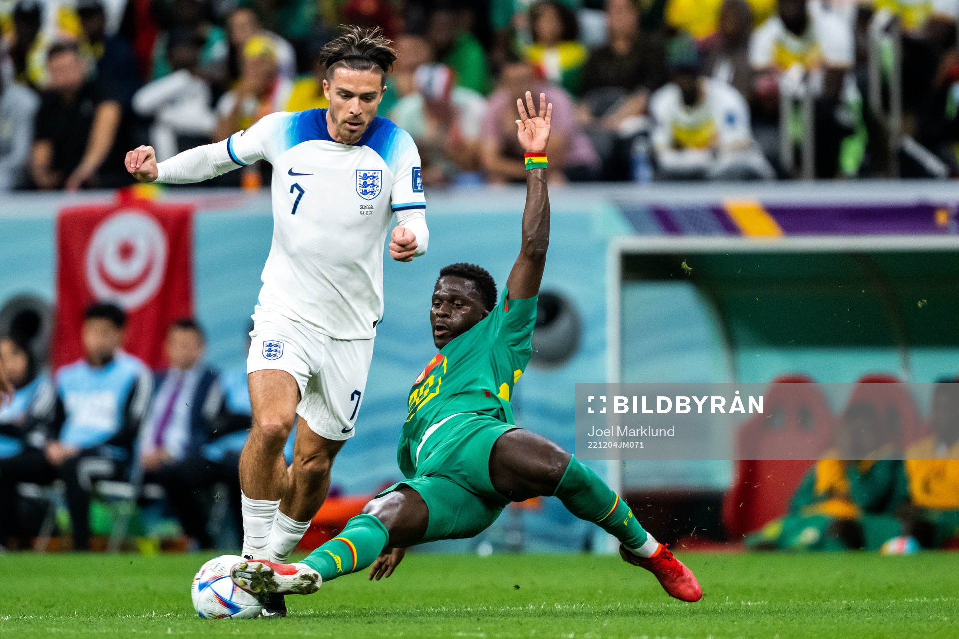 Jack Grealish of England and Bamba Dieng of Senegal