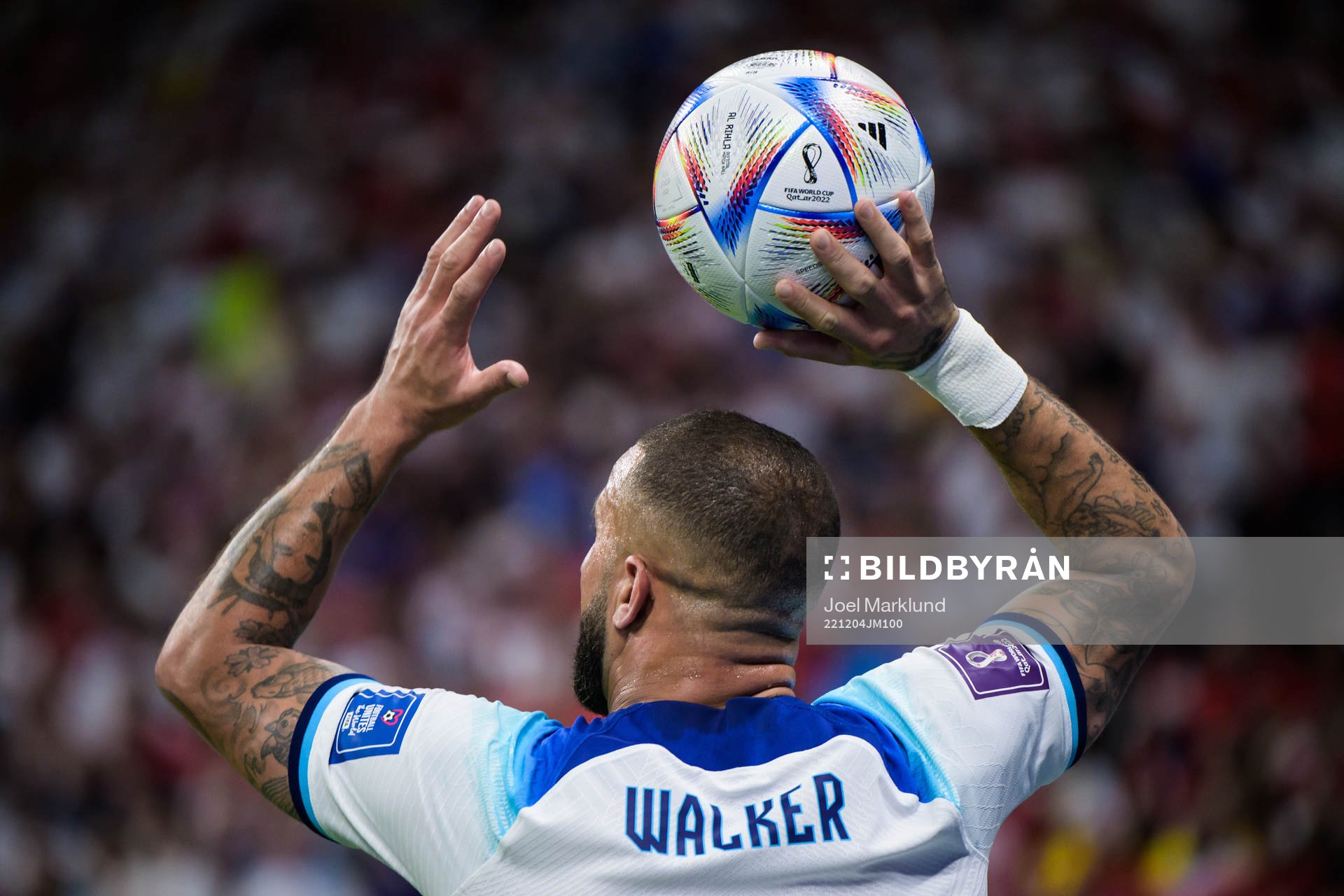 Kyle Walker of England during the FIFA World Cup 2022 round of 16 football match between England and Senegal on December 4, 2022 in Doha.
