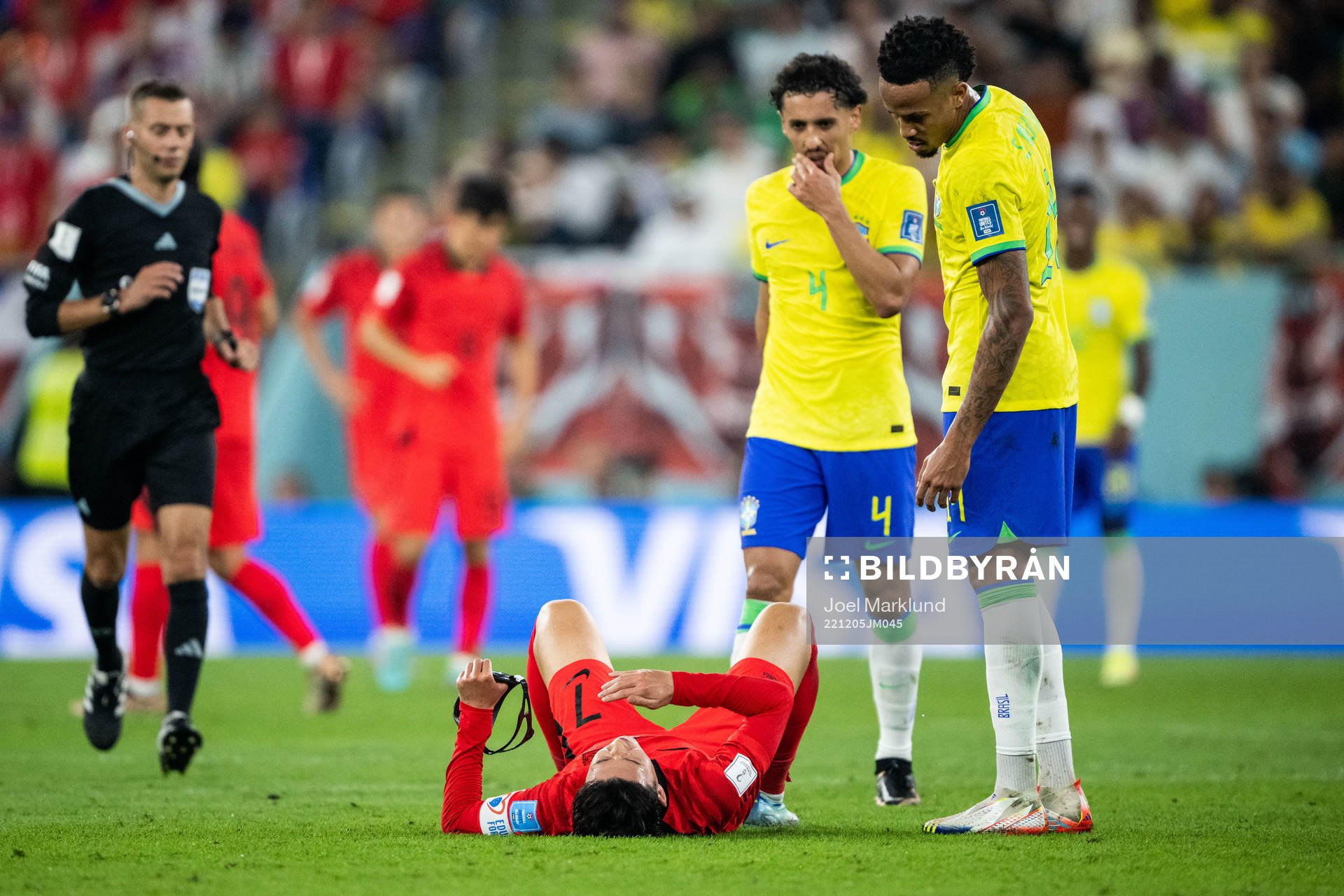 Heungmin Son of South Korea in pain