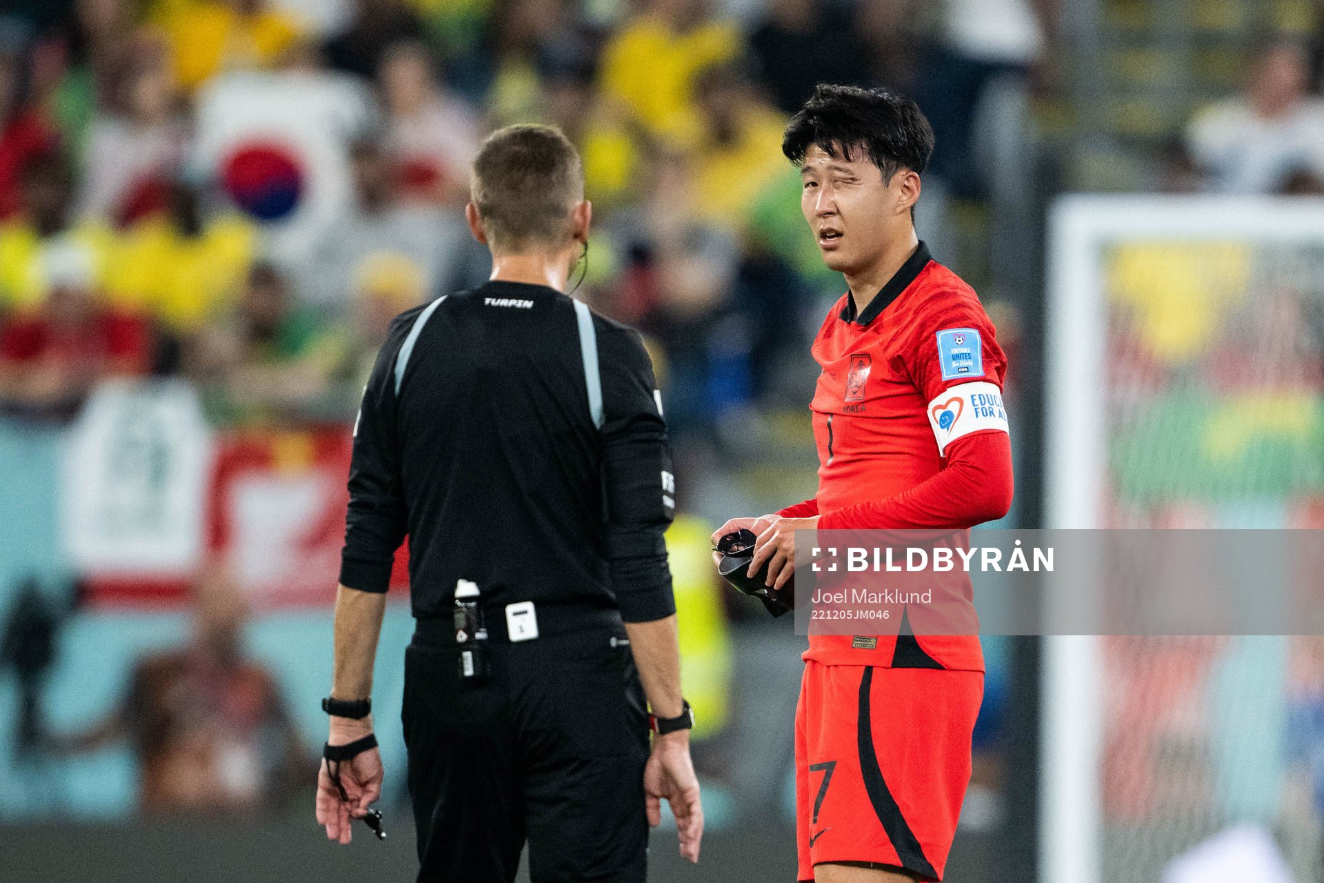 Heungmin Son of South Korea in pain