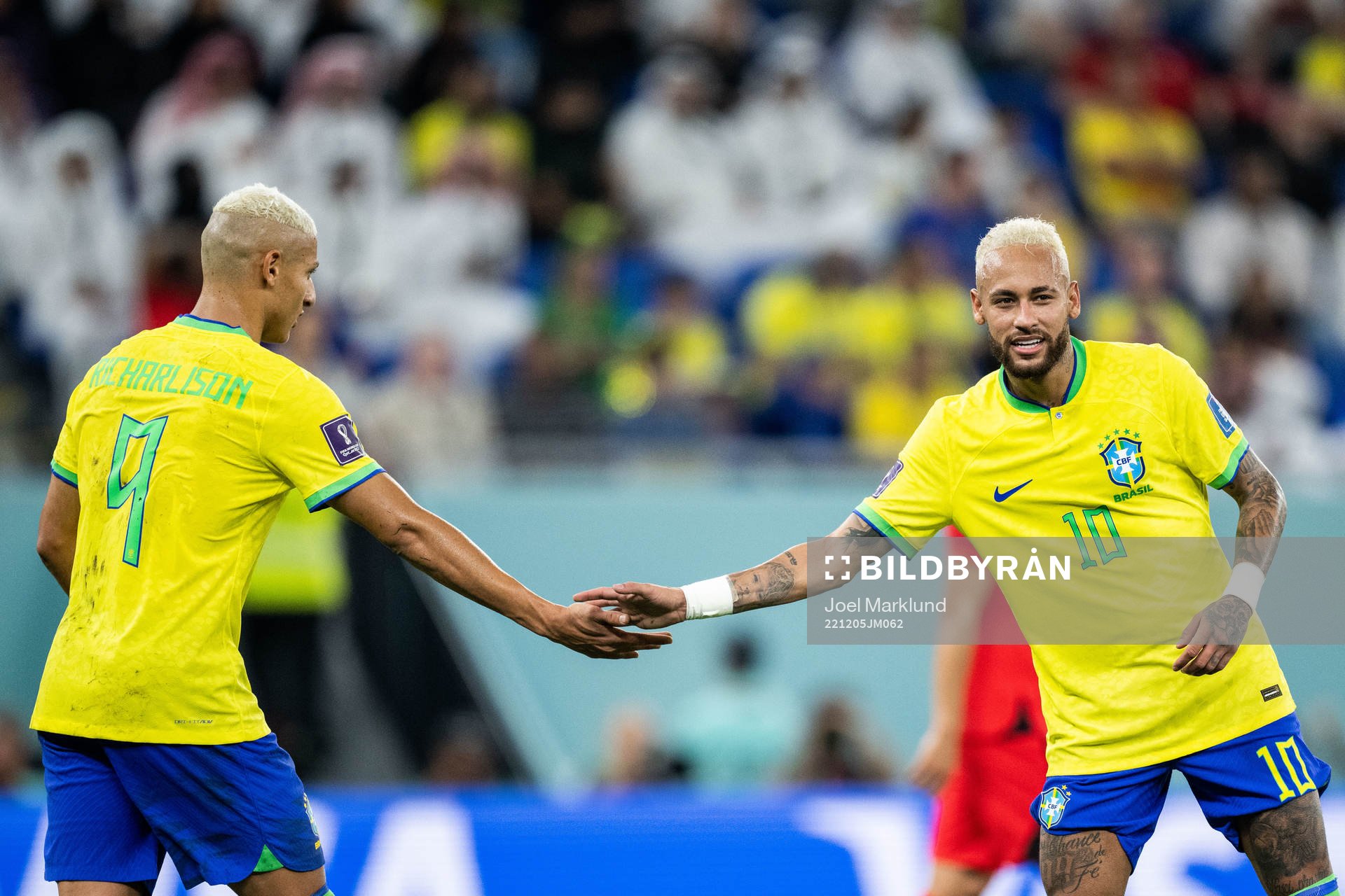 Richarlison and Neymar of Brazil