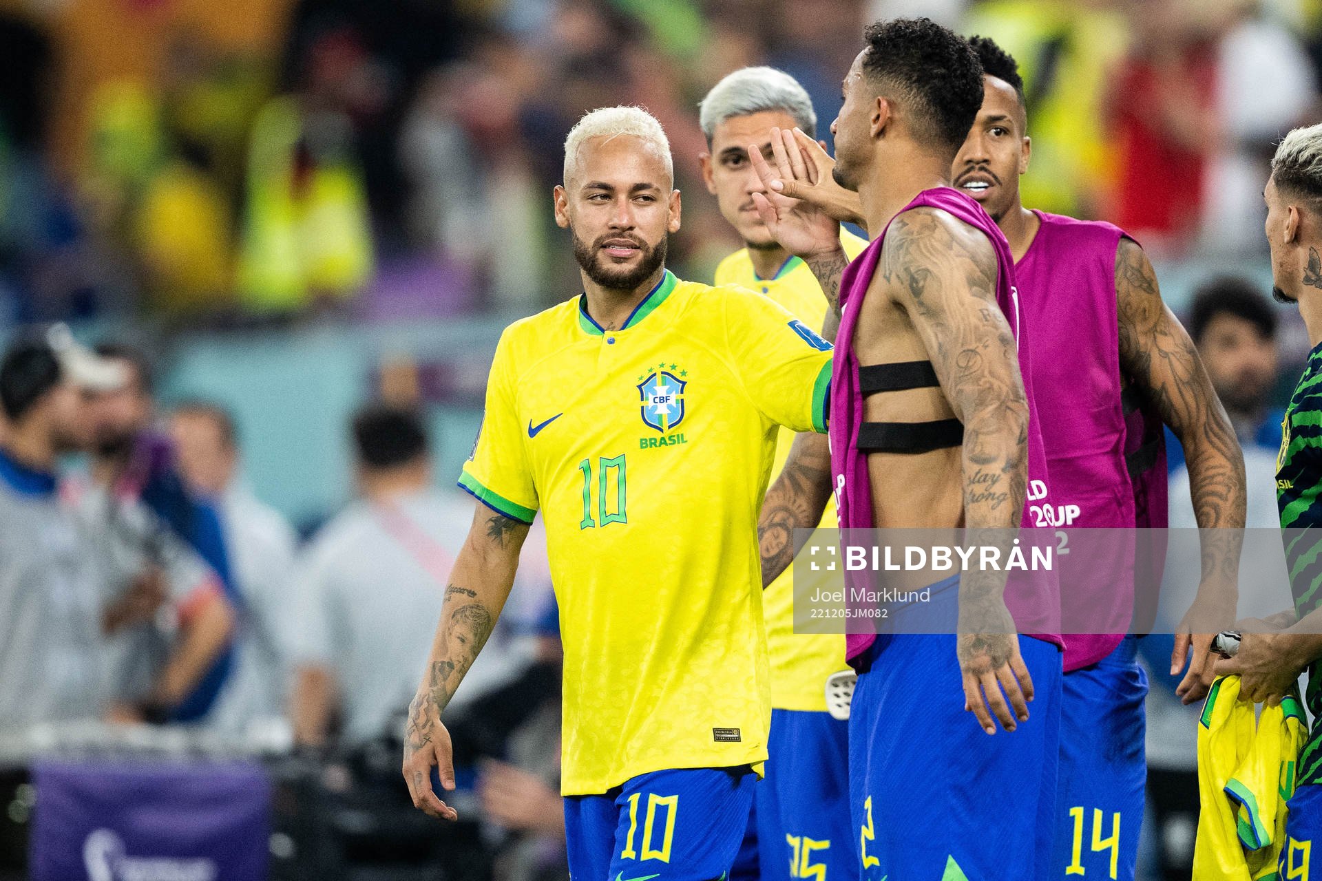 Neymar and Danilo of Brazil