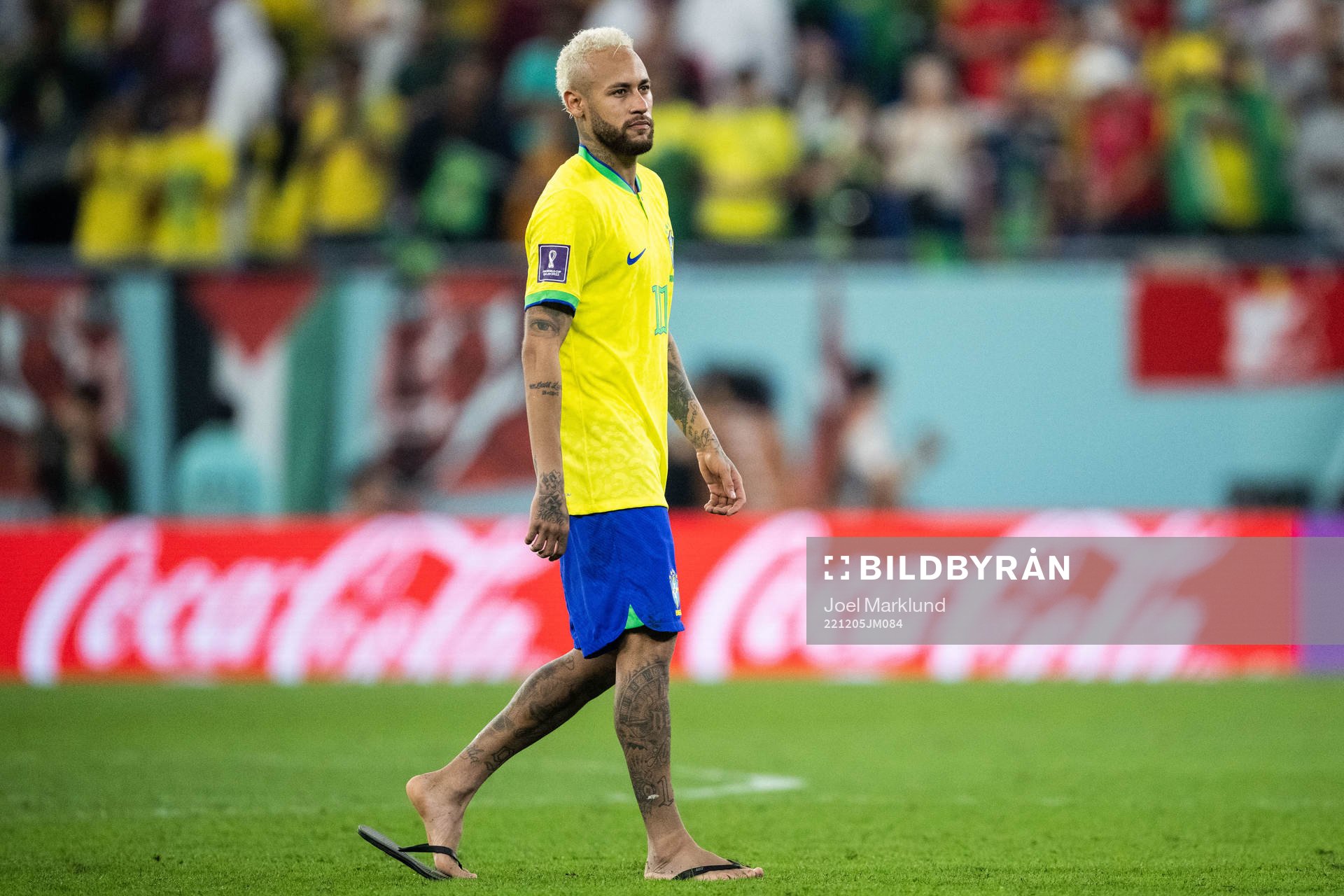 Neymar of Brazil after the FIFA World Cup 2022 round of 16 football match between Brazil and South Korea on December 5, 2022 in Doha.