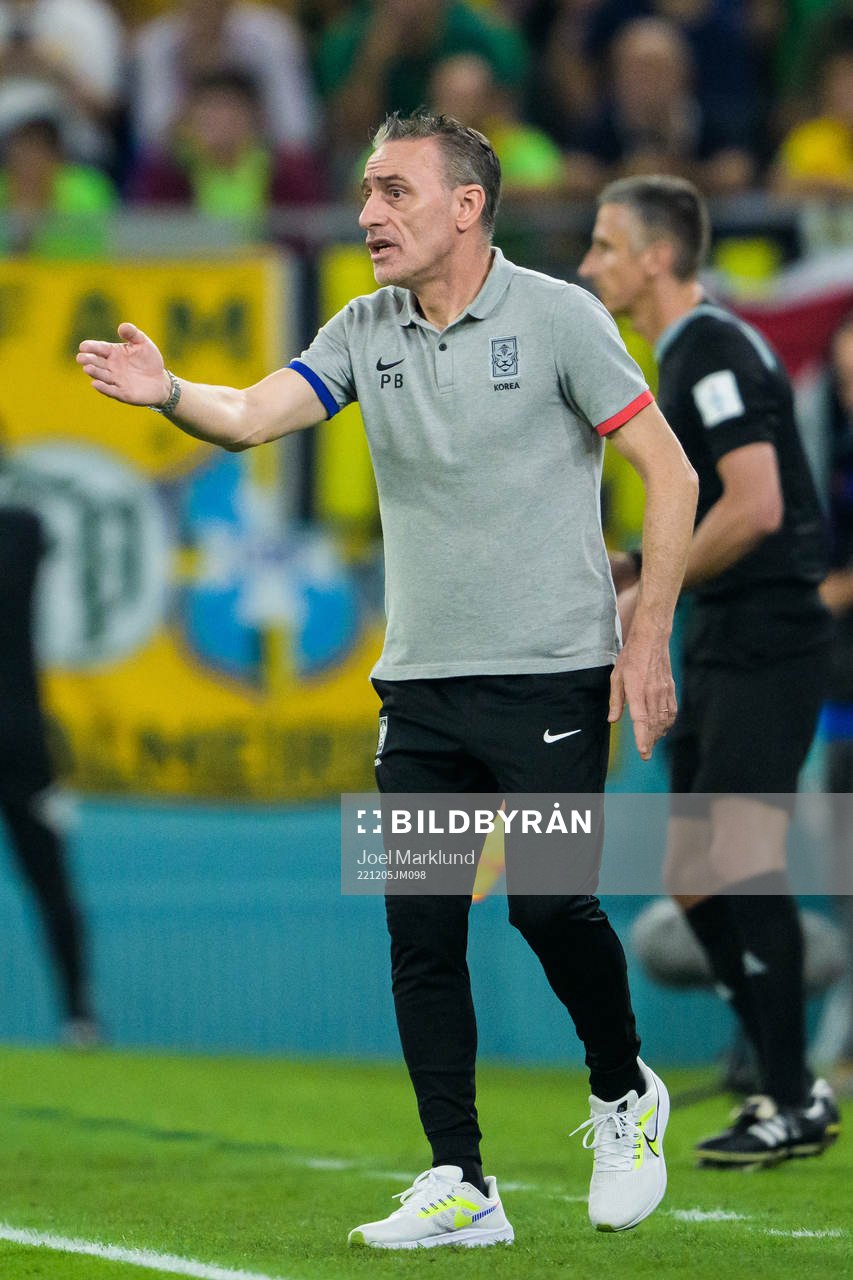Head coach Paulo Bento of South Korea during the FIFA World Cup 2022 round of 16 football match between Brazil and South Korea on December 5, 2022 in Doha.