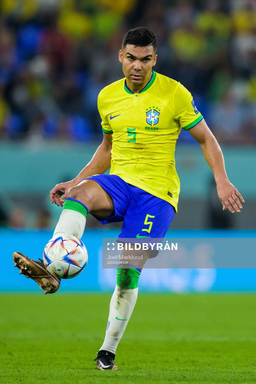 Casemiro of Brazil during the FIFA World Cup 2022 round of 16 football match between Brazil and South Korea on December 5, 2022 in Doha.