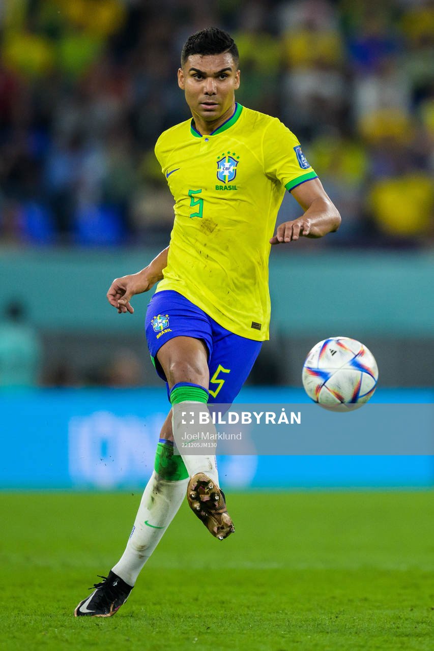 Casemiro of Brazil during the FIFA World Cup 2022 round of 16 football match between Brazil and South Korea on December 5, 2022 in Doha.